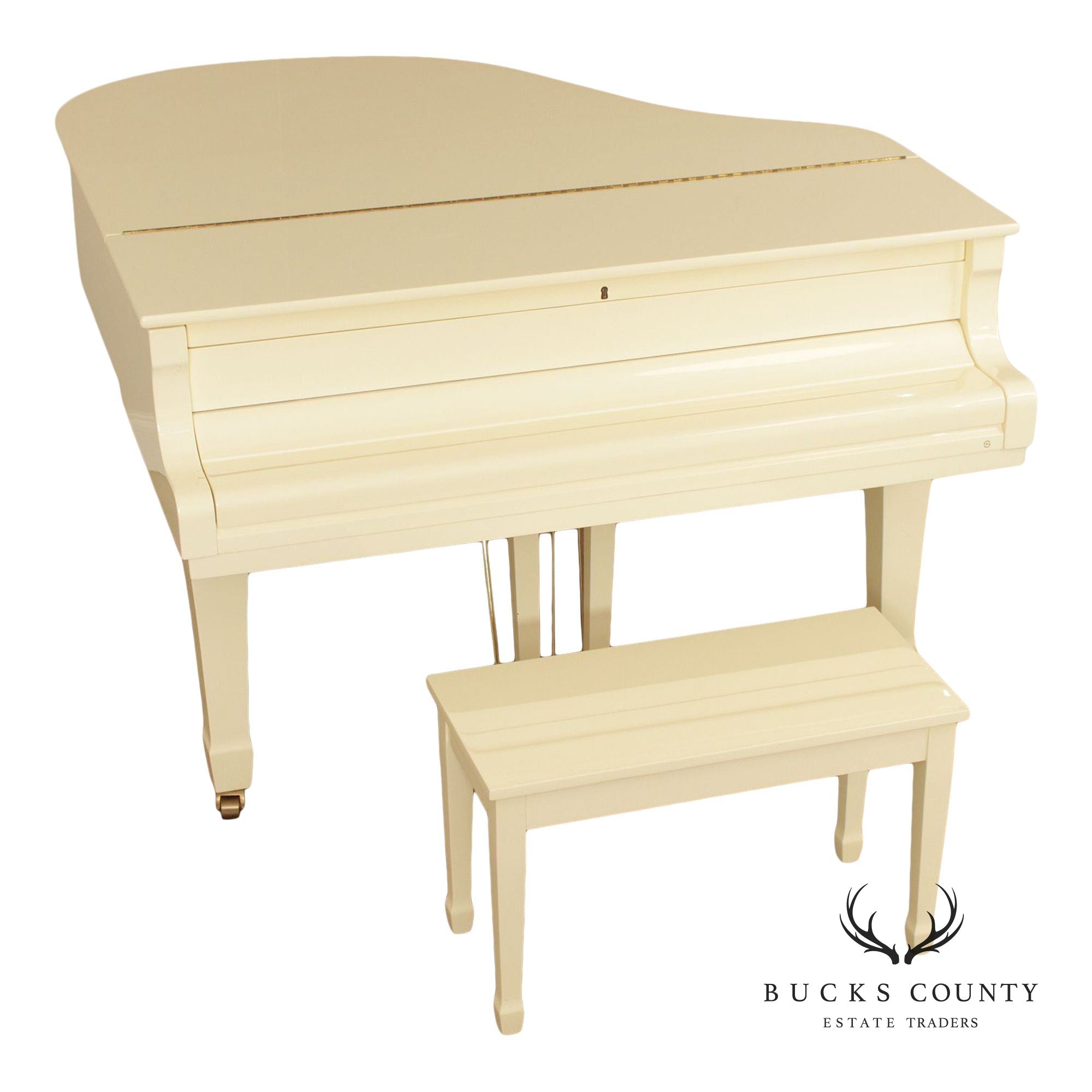 Young Chang G-157 White Baby Grand Piano With Bench