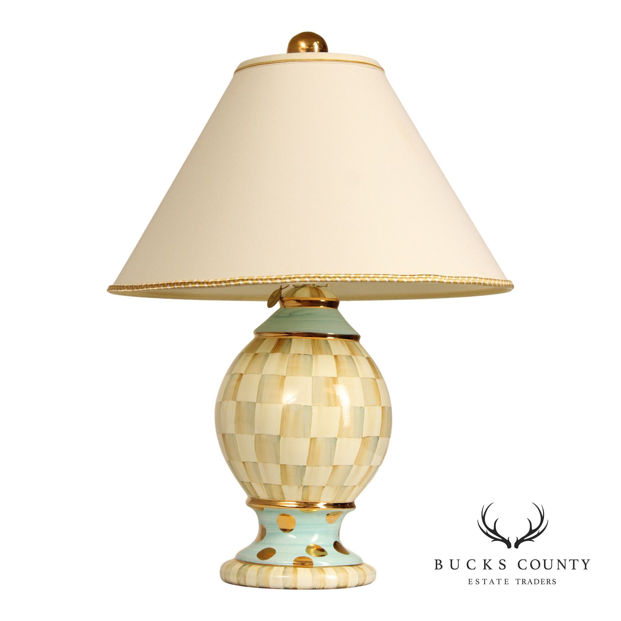 Mackenzie Childs 'Courtly Check' Porcelain Table Lamp