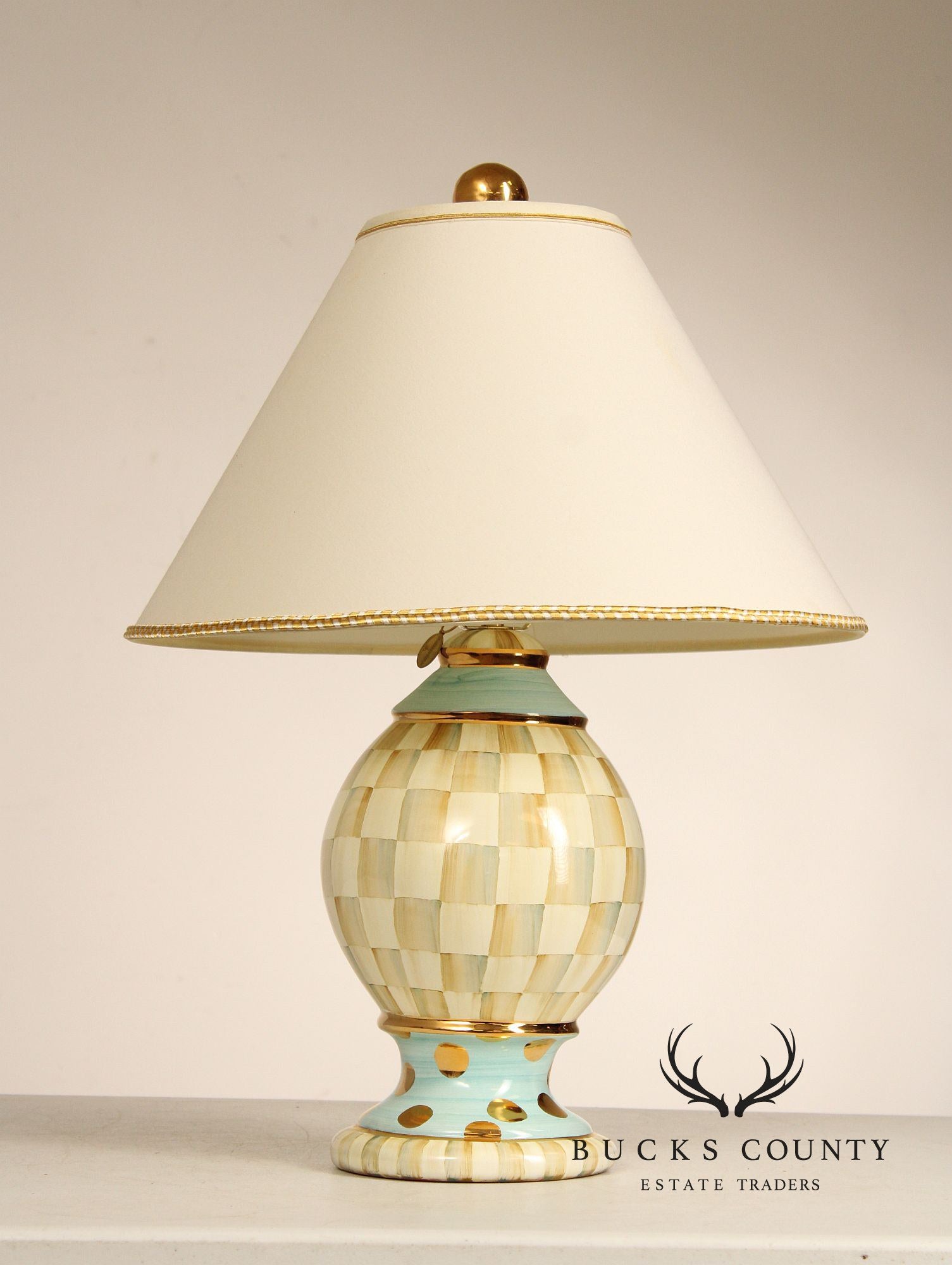 Mackenzie Childs 'Courtly Check' Porcelain Table Lamp