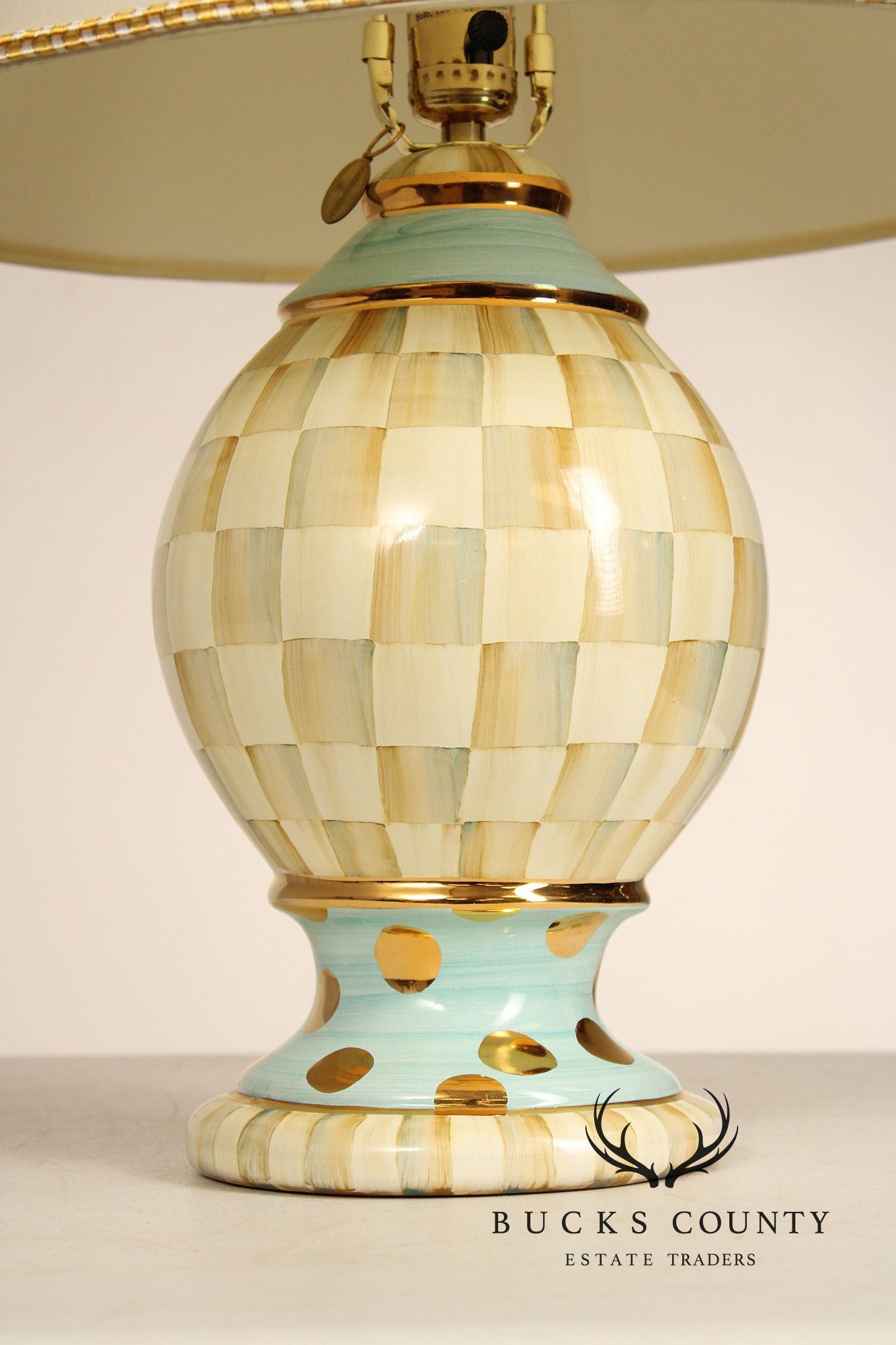 Mackenzie Childs 'Courtly Check' Porcelain Table Lamp