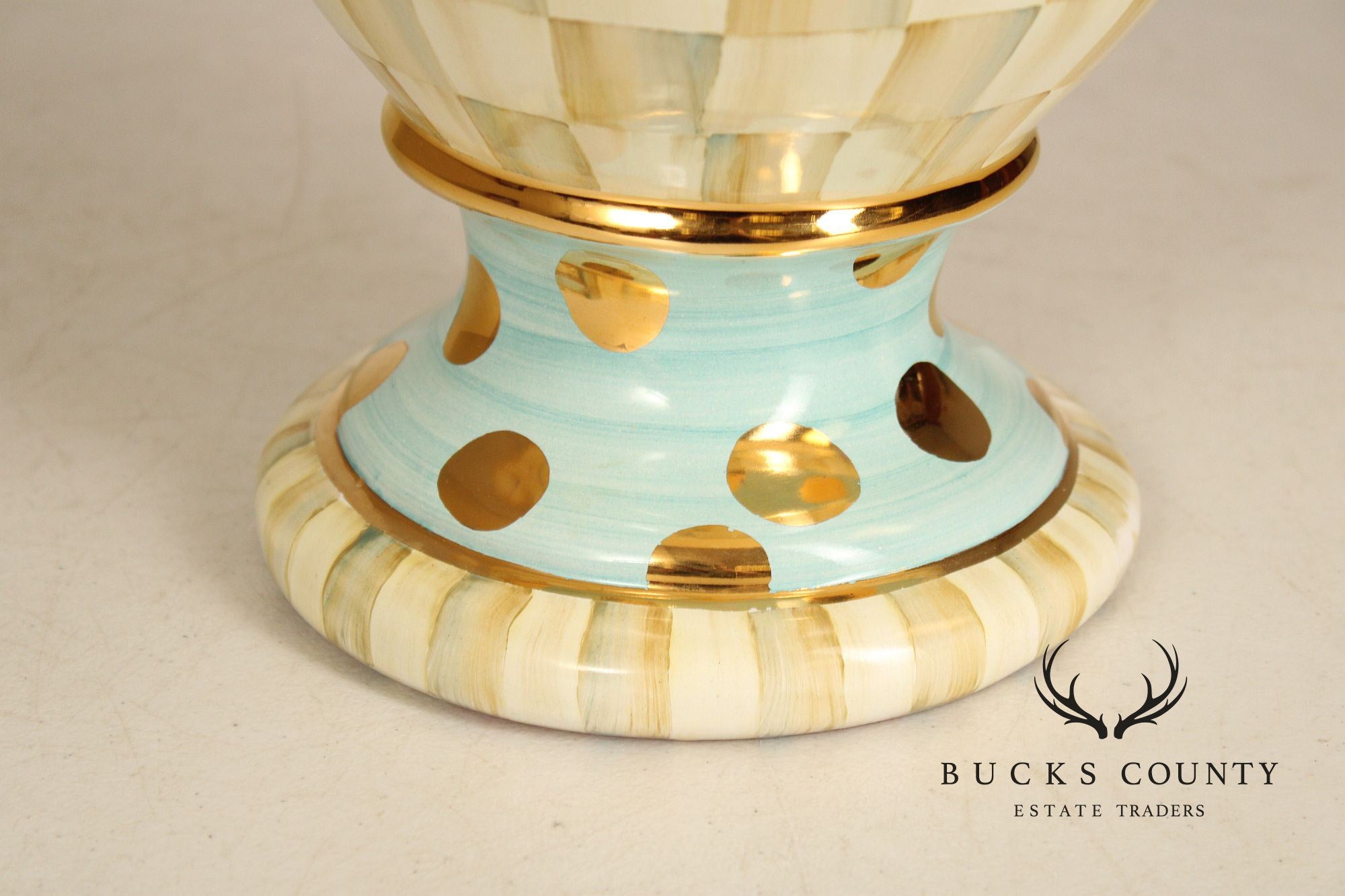 Mackenzie Childs 'Courtly Check' Porcelain Table Lamp