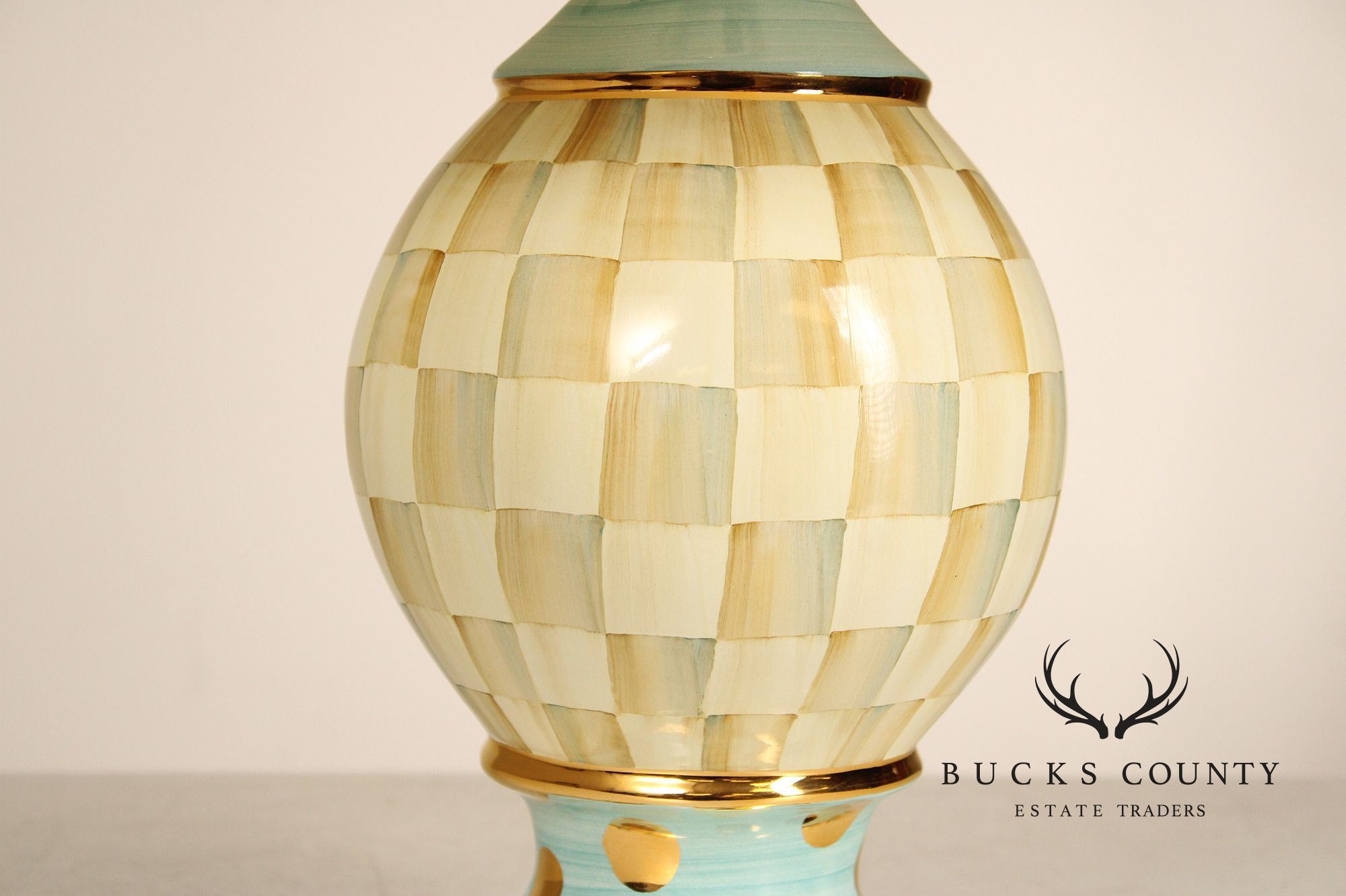 Mackenzie Childs 'Courtly Check' Porcelain Table Lamp