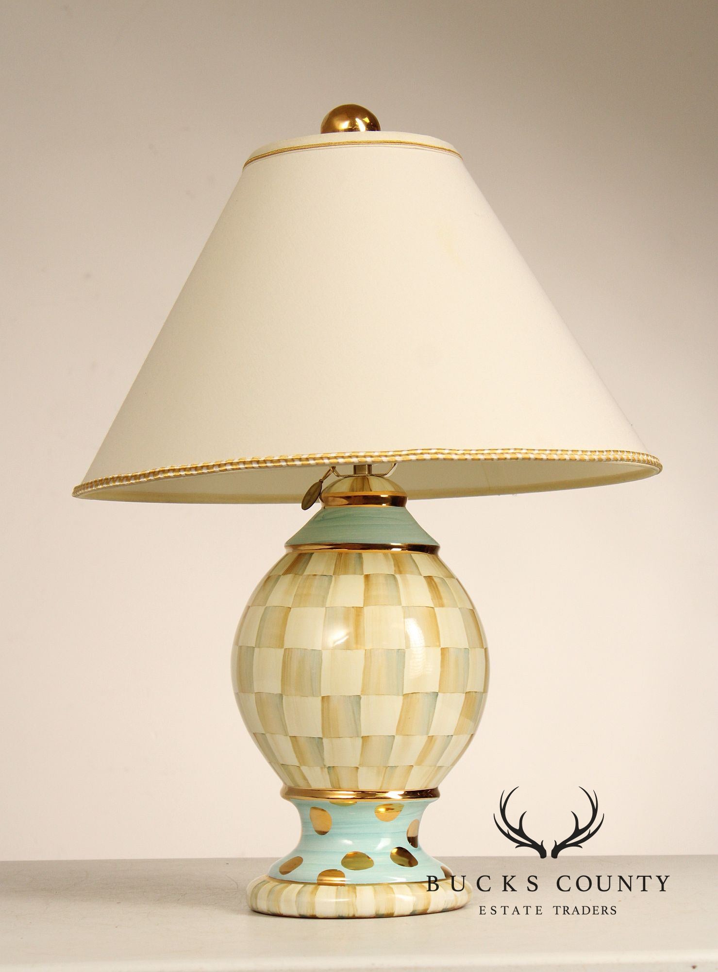 Mackenzie Childs 'Courtly Check' Porcelain Table Lamp