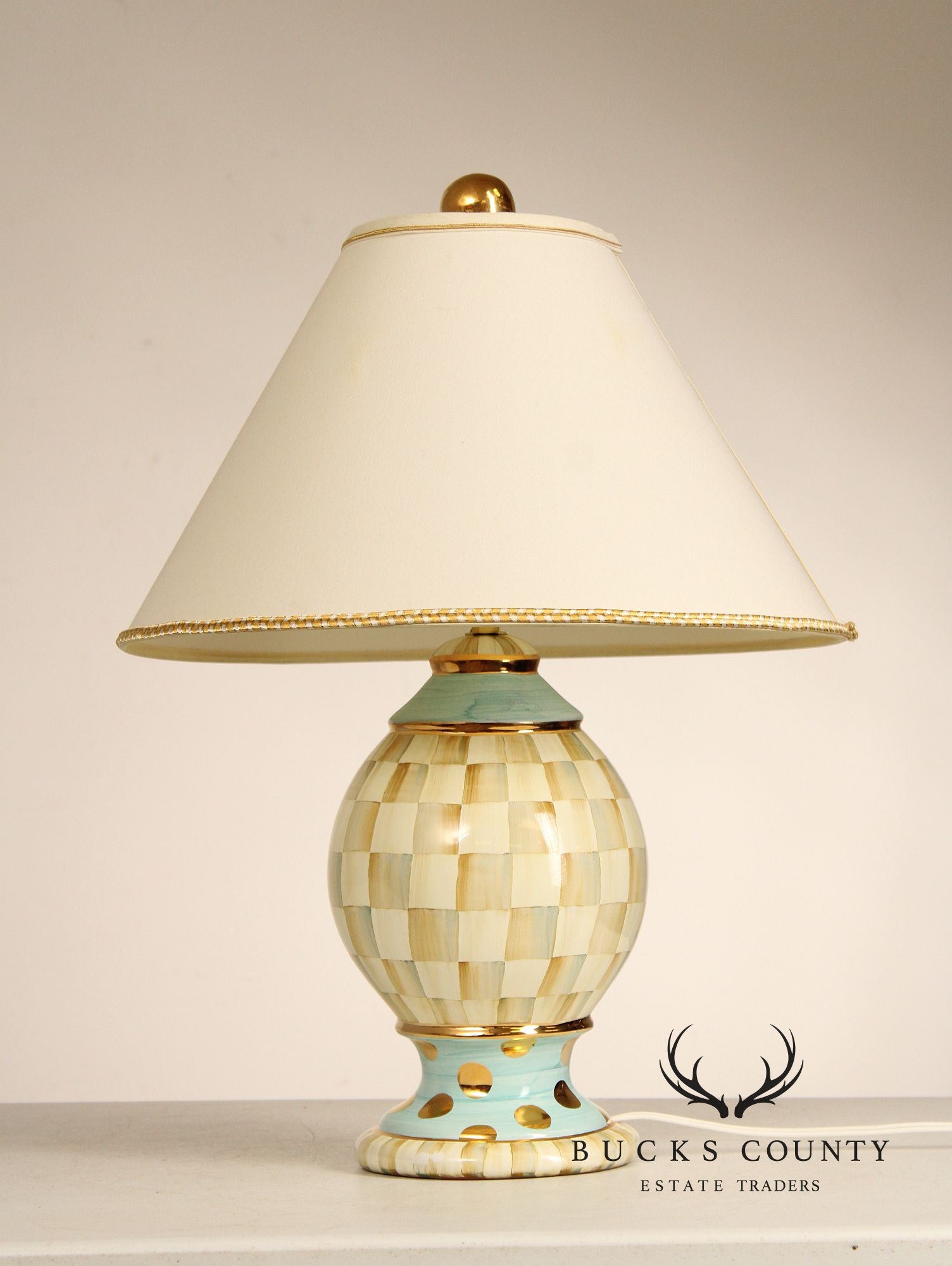 Mackenzie Childs 'Courtly Check' Porcelain Table Lamp