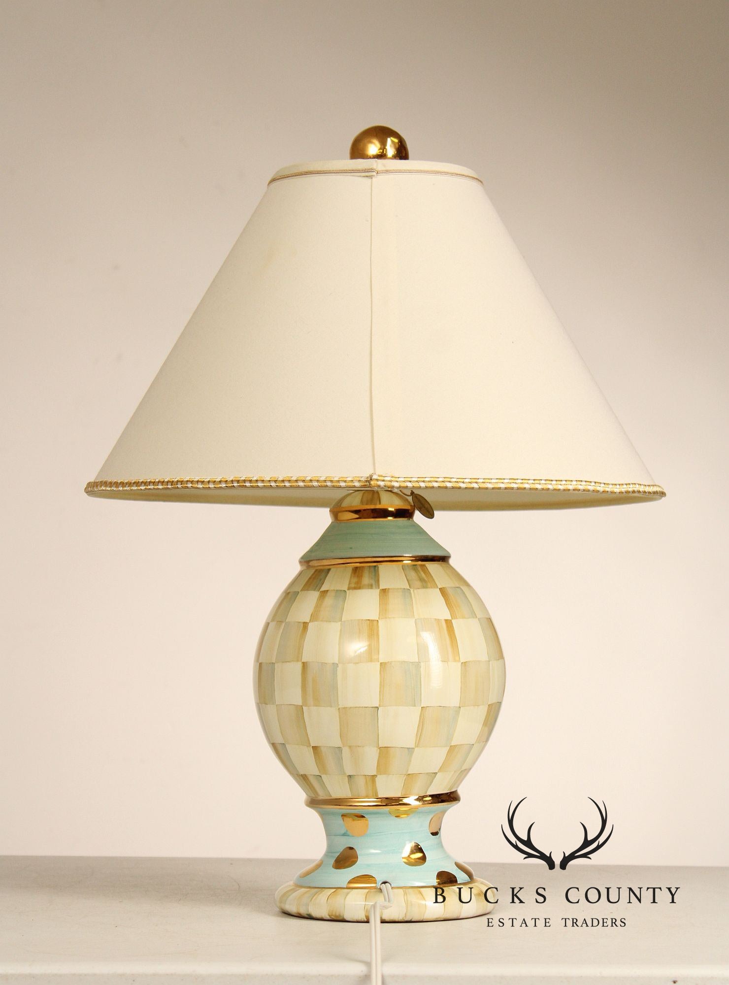 Mackenzie Childs 'Courtly Check' Porcelain Table Lamp