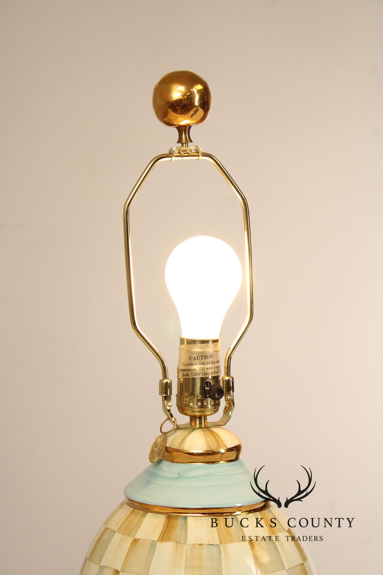 Mackenzie Childs 'Courtly Check' Porcelain Table Lamp