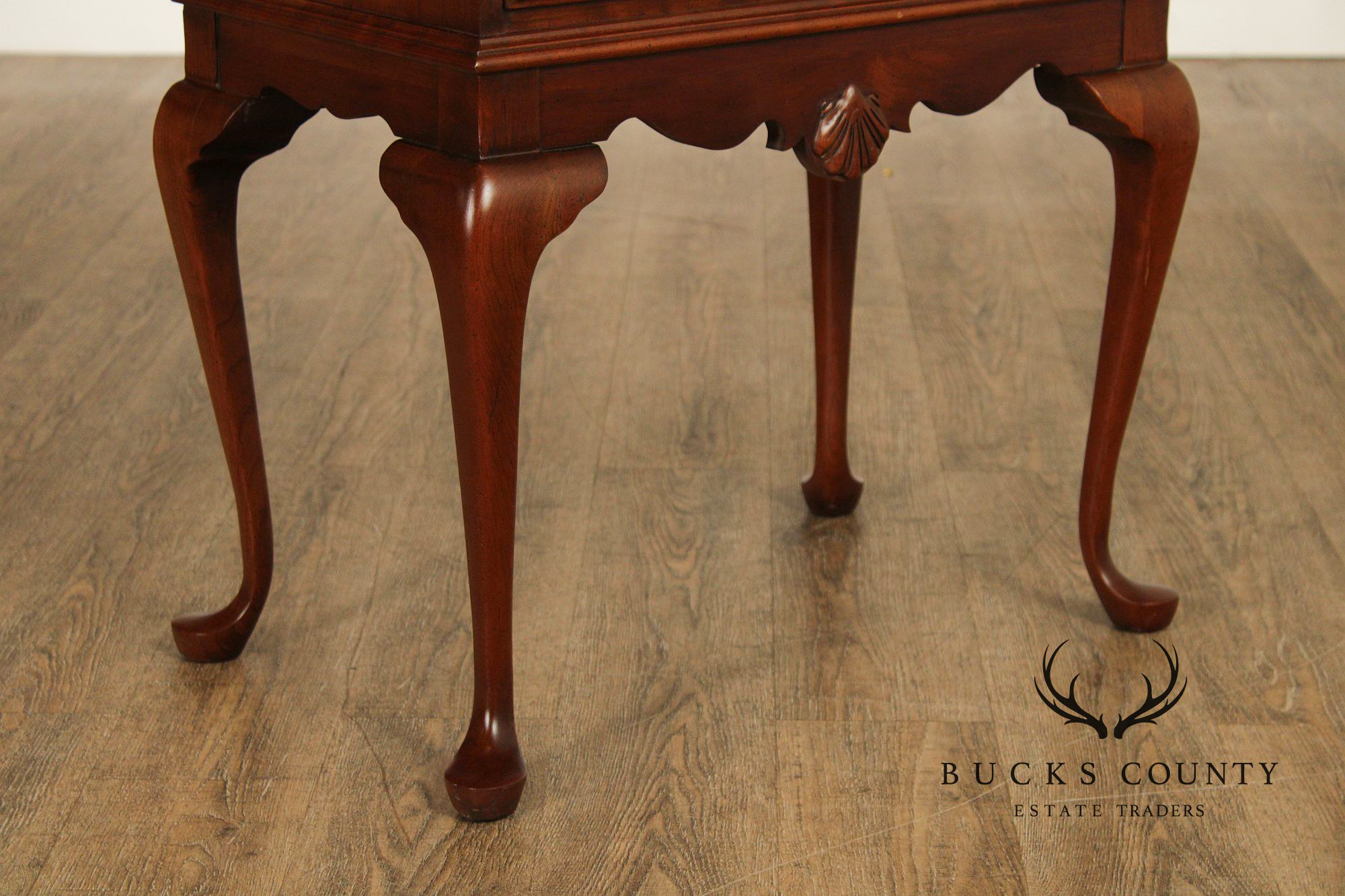 Queen Anne Style Cherry Silverware Chest on Stand