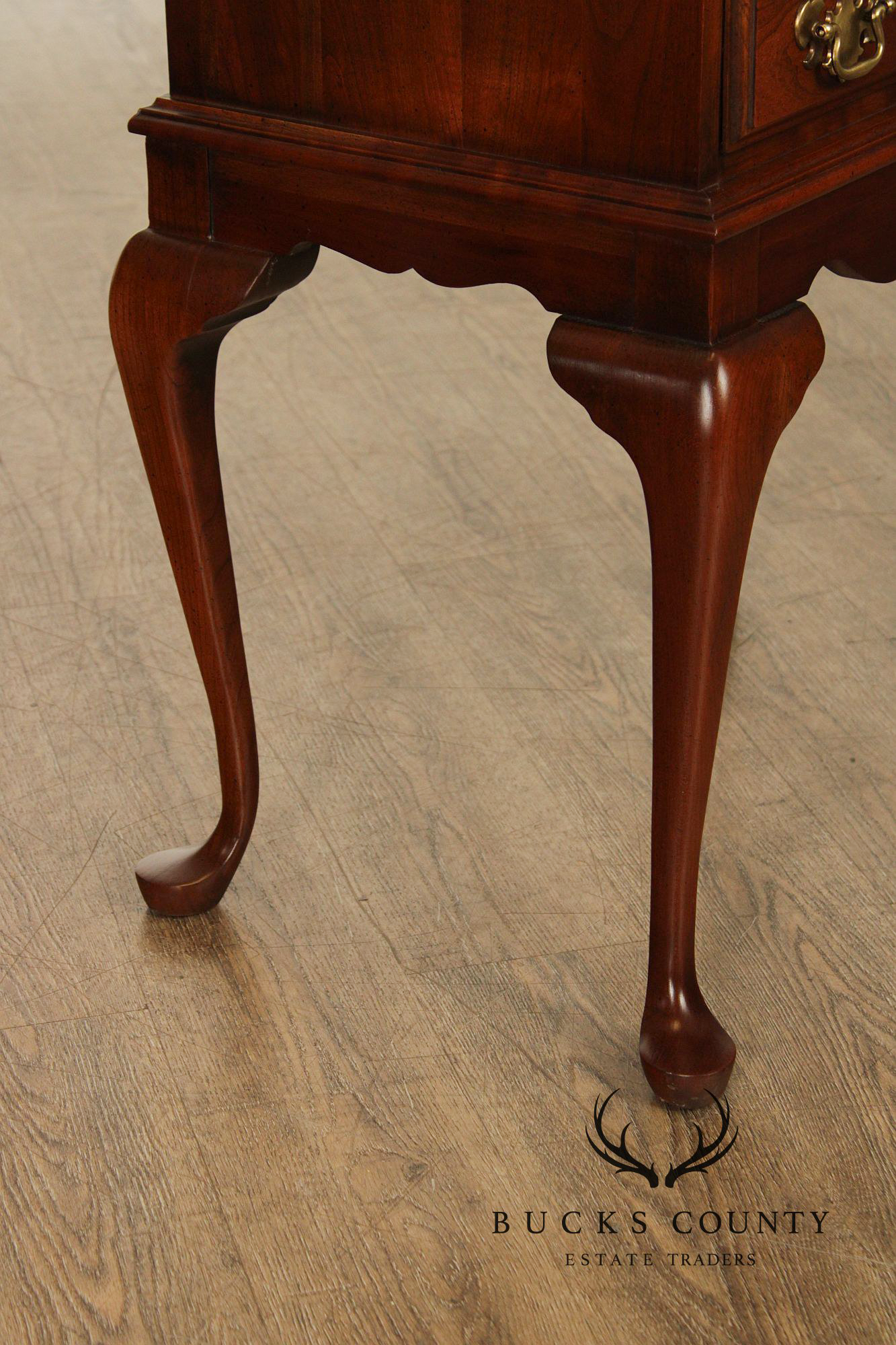 Queen Anne Style Cherry Silverware Chest on Stand