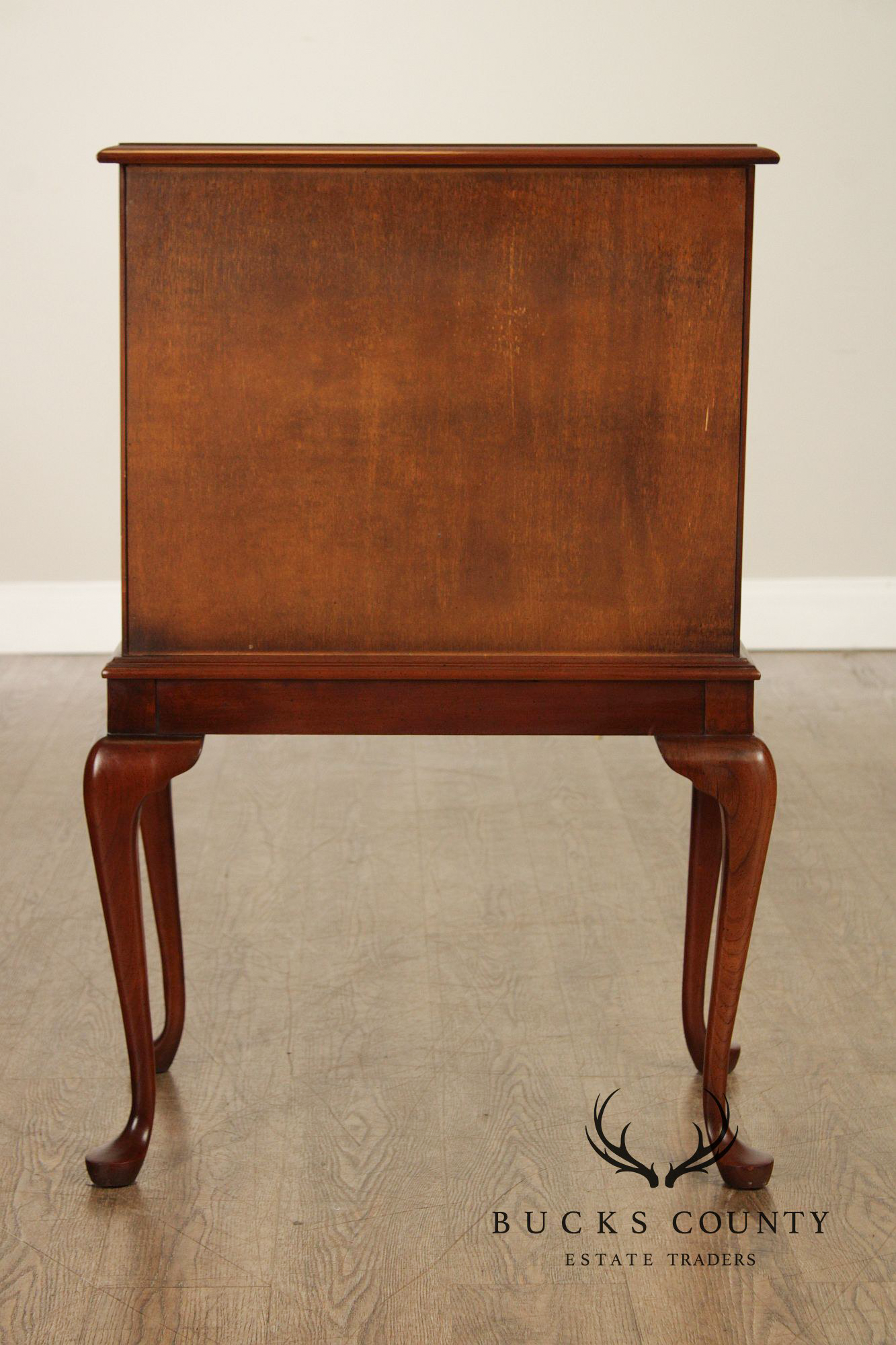 Queen Anne Style Cherry Silverware Chest on Stand