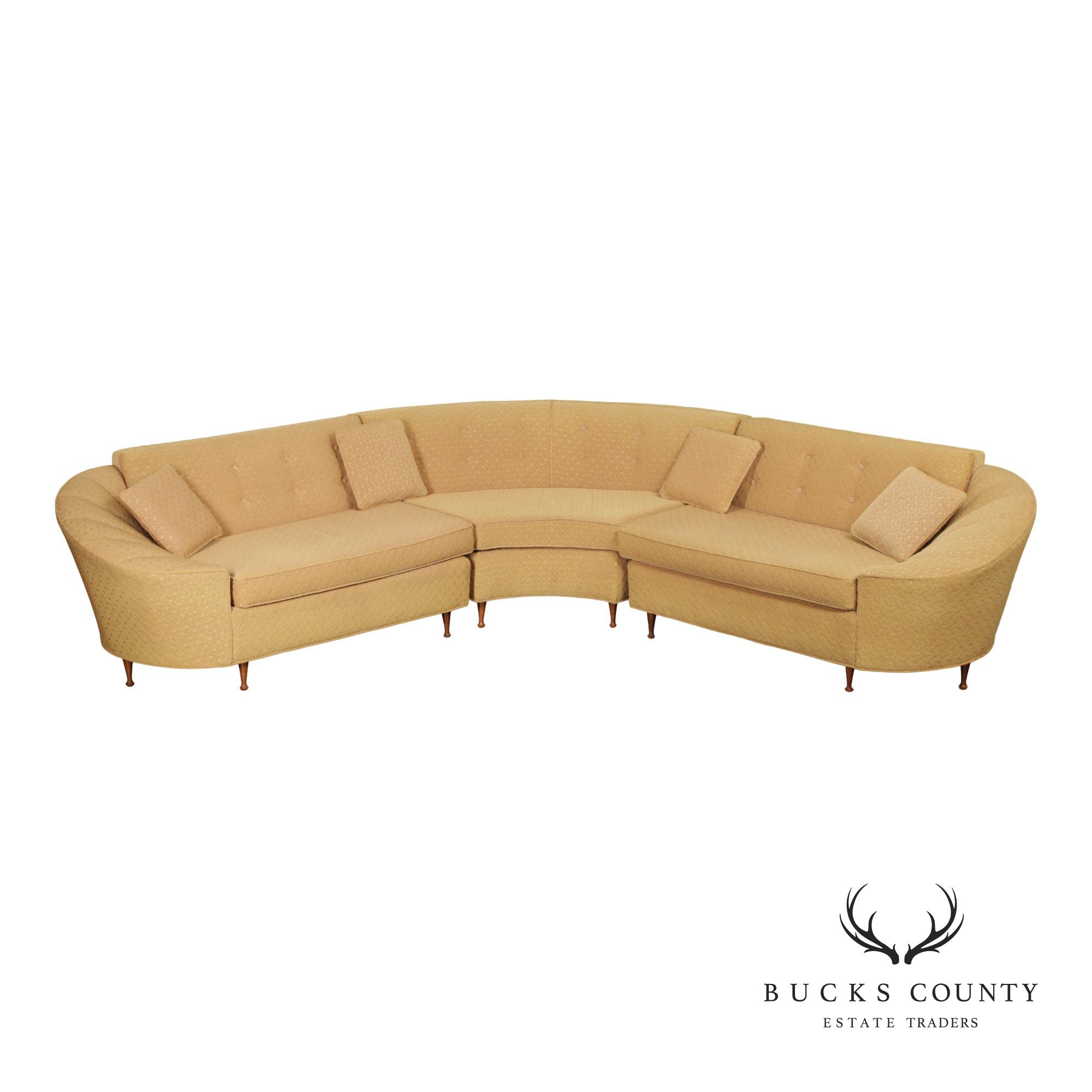 Mid Century Modern Curved Sectional Sofa