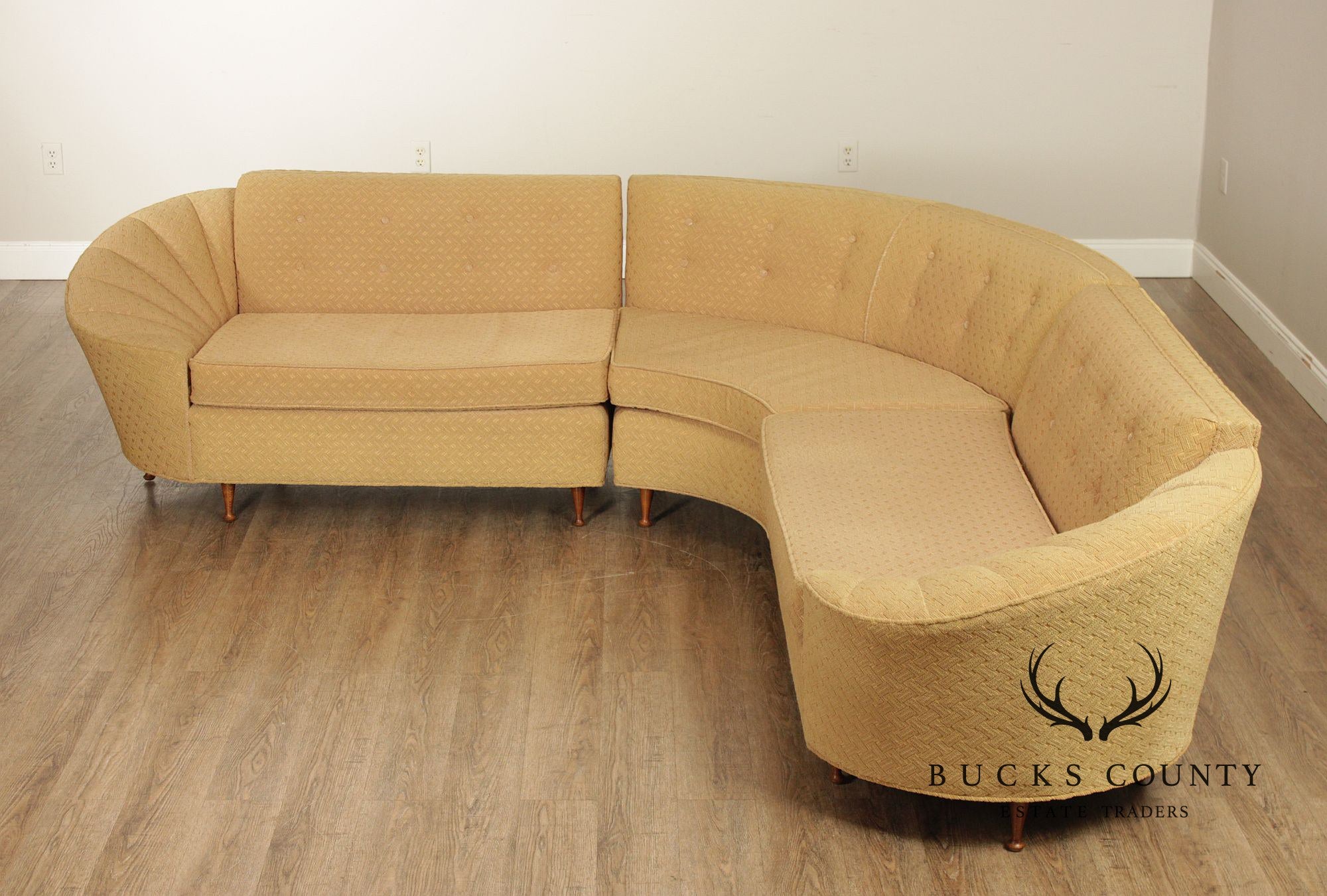 Mid Century Modern Curved Sectional Sofa
