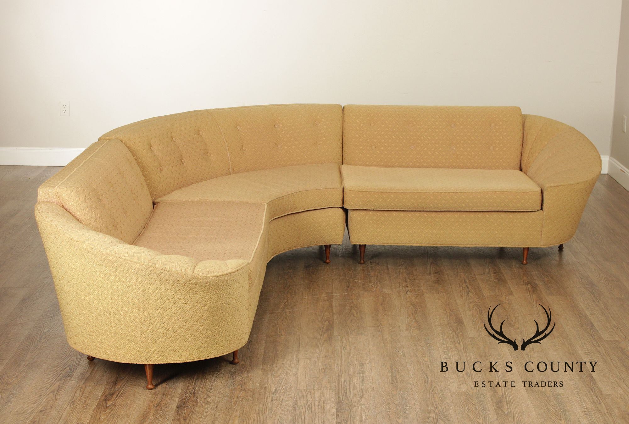 Mid Century Modern Curved Sectional Sofa