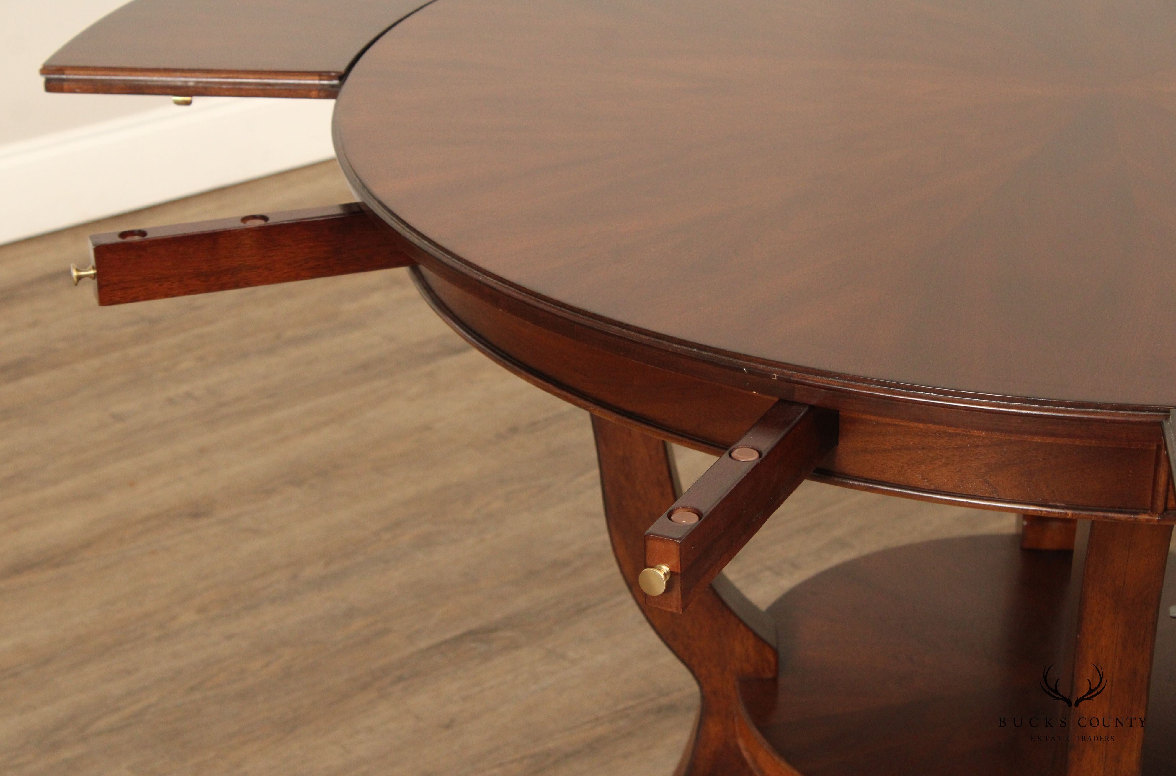 Stanley Furniture Round Expandable Sunburst Cherry Dining Table