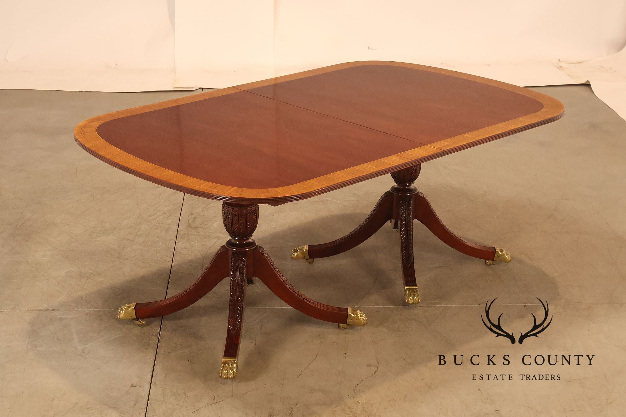 Councill Craftsmen Mahogany Double Pedestal Expandable Dining Table