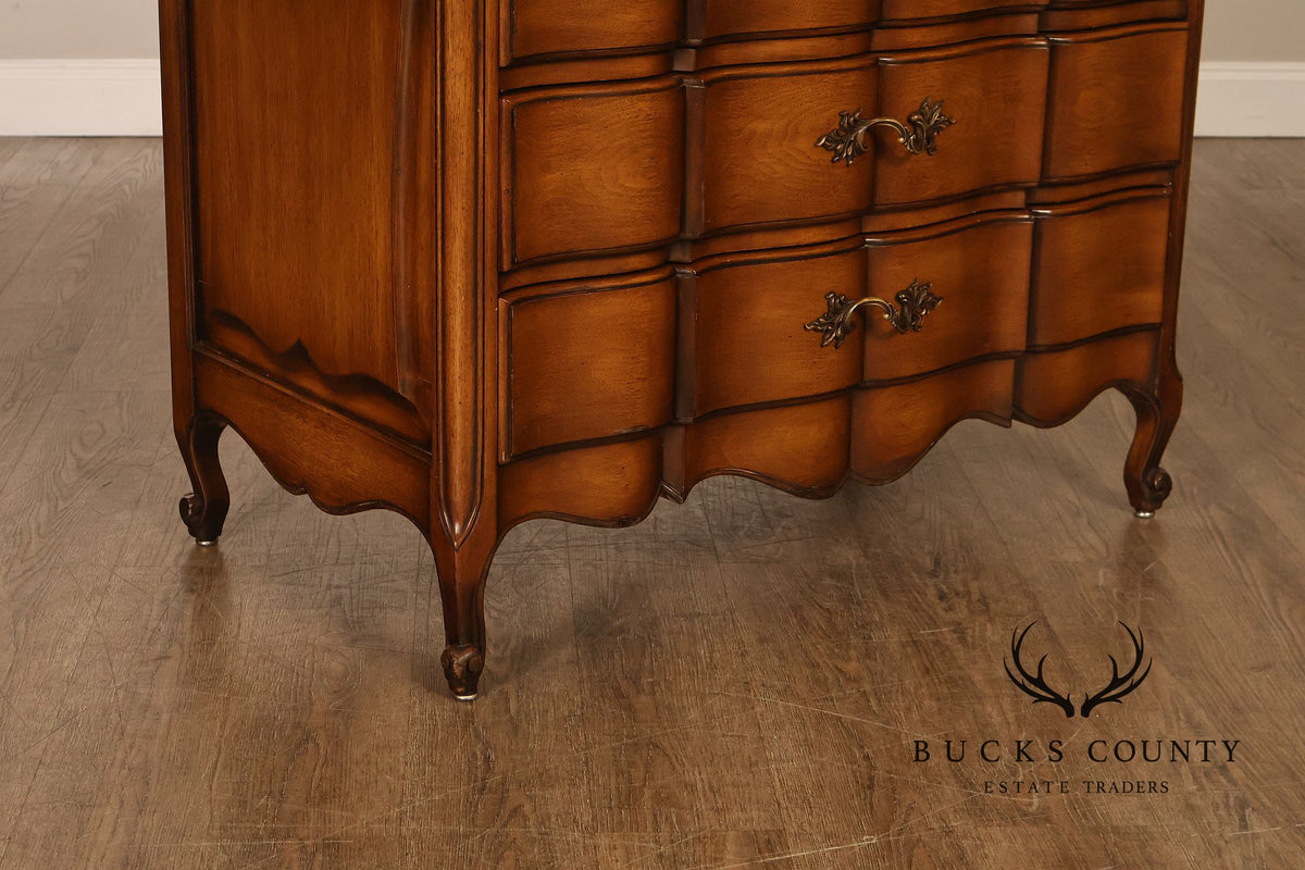Vintage French Provincial Louis XV Style Highboy Chest Of Drawers
