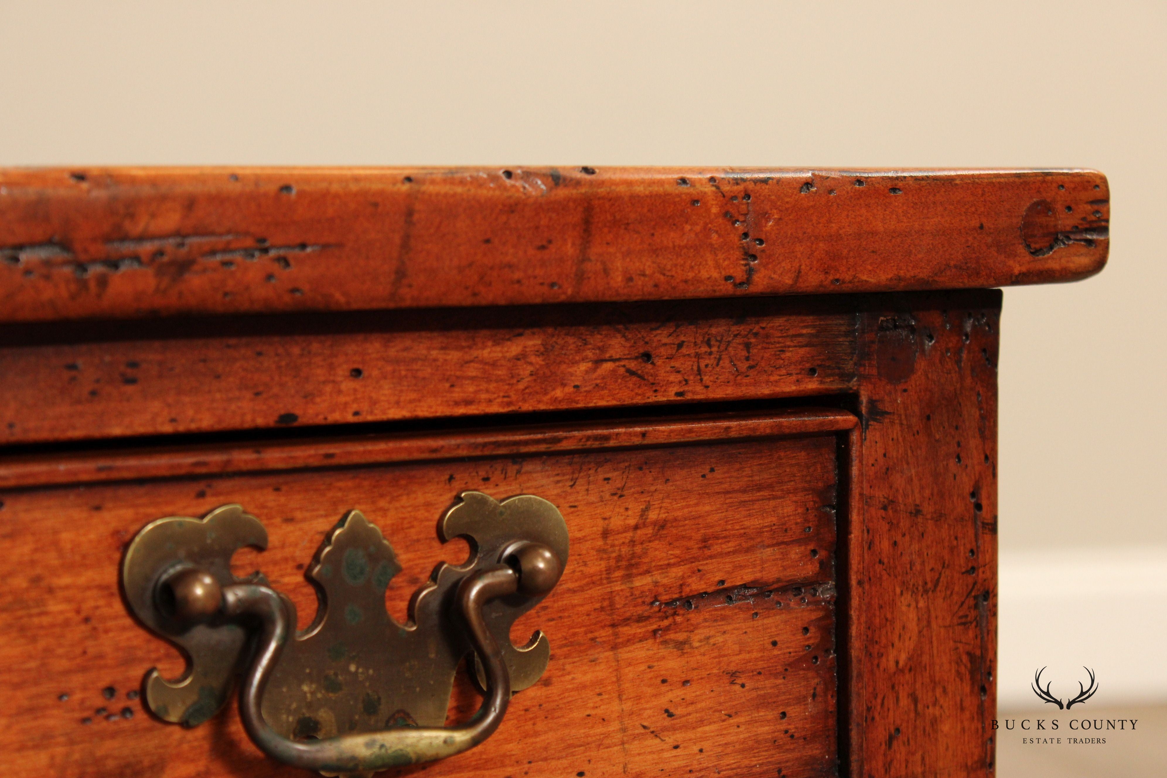 Rustic Distressed Finish Multi-Drawer Coffee Table