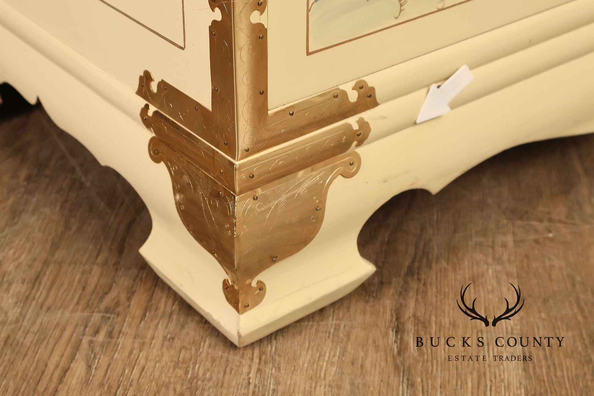 Painted Chinoiserie Style Dresser With Brass Hardware