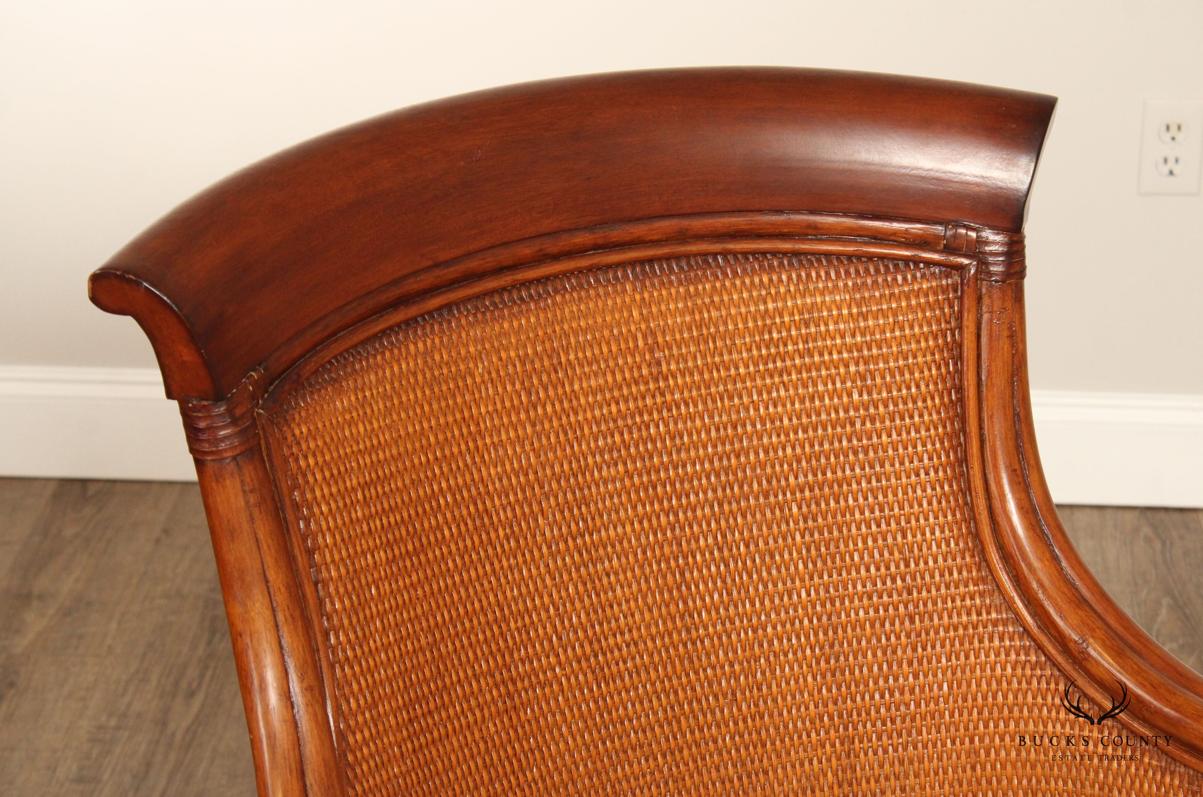 Ethan Allen British Colonial Style Rattan 'Bermuda' Armchair