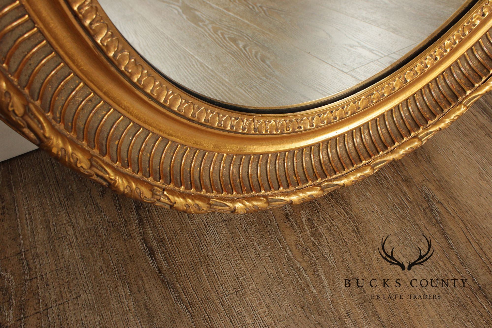 LaBarge Louis Phillipe Style Giltwood Carved Oval Wall Mirror