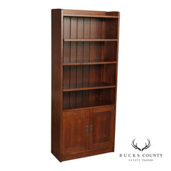 Stickley Mission Collection Oak Tall Bookcase with Bottom Doors
