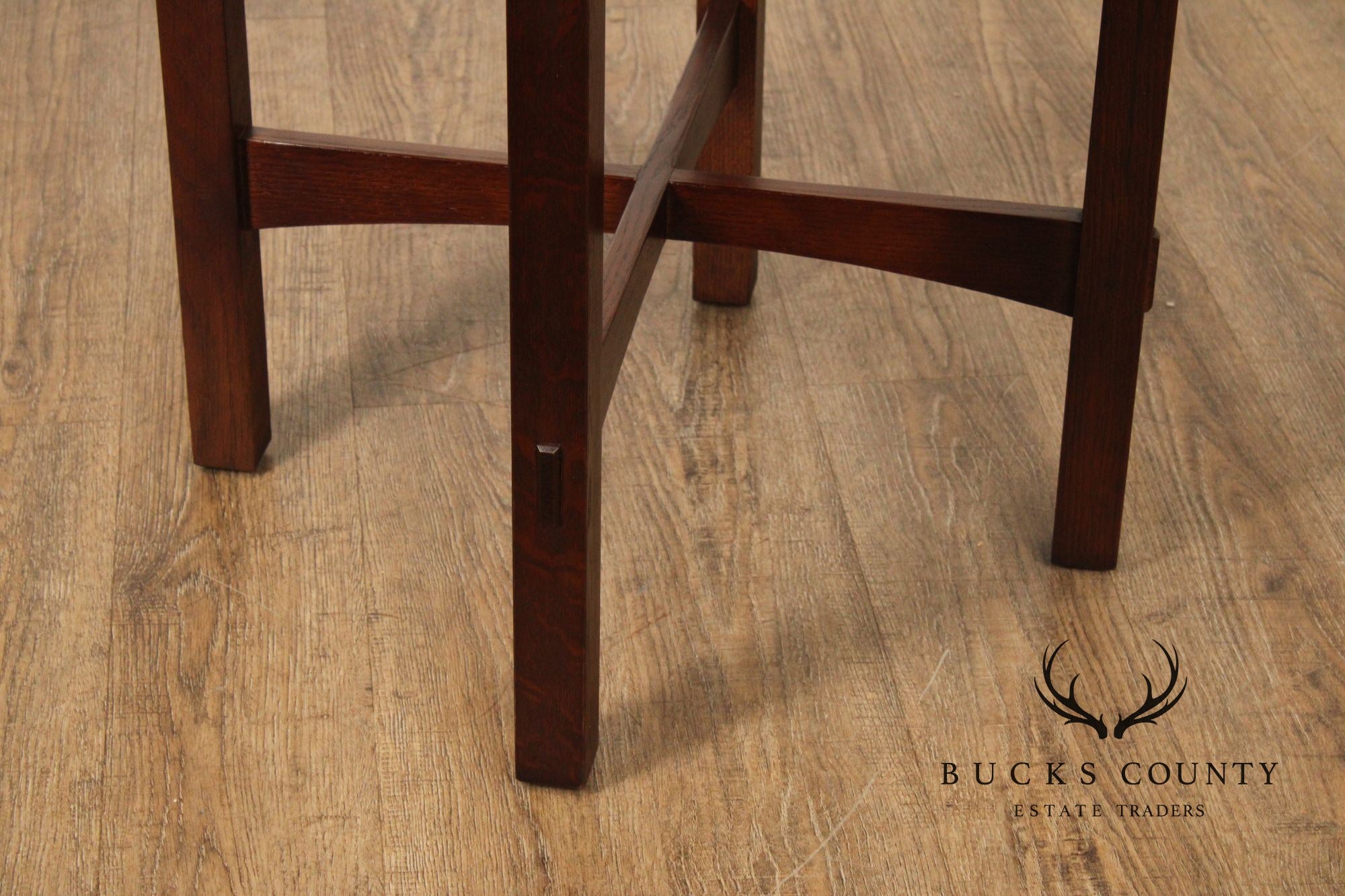 Stickley Mission Collection Oak Round Lamp Table