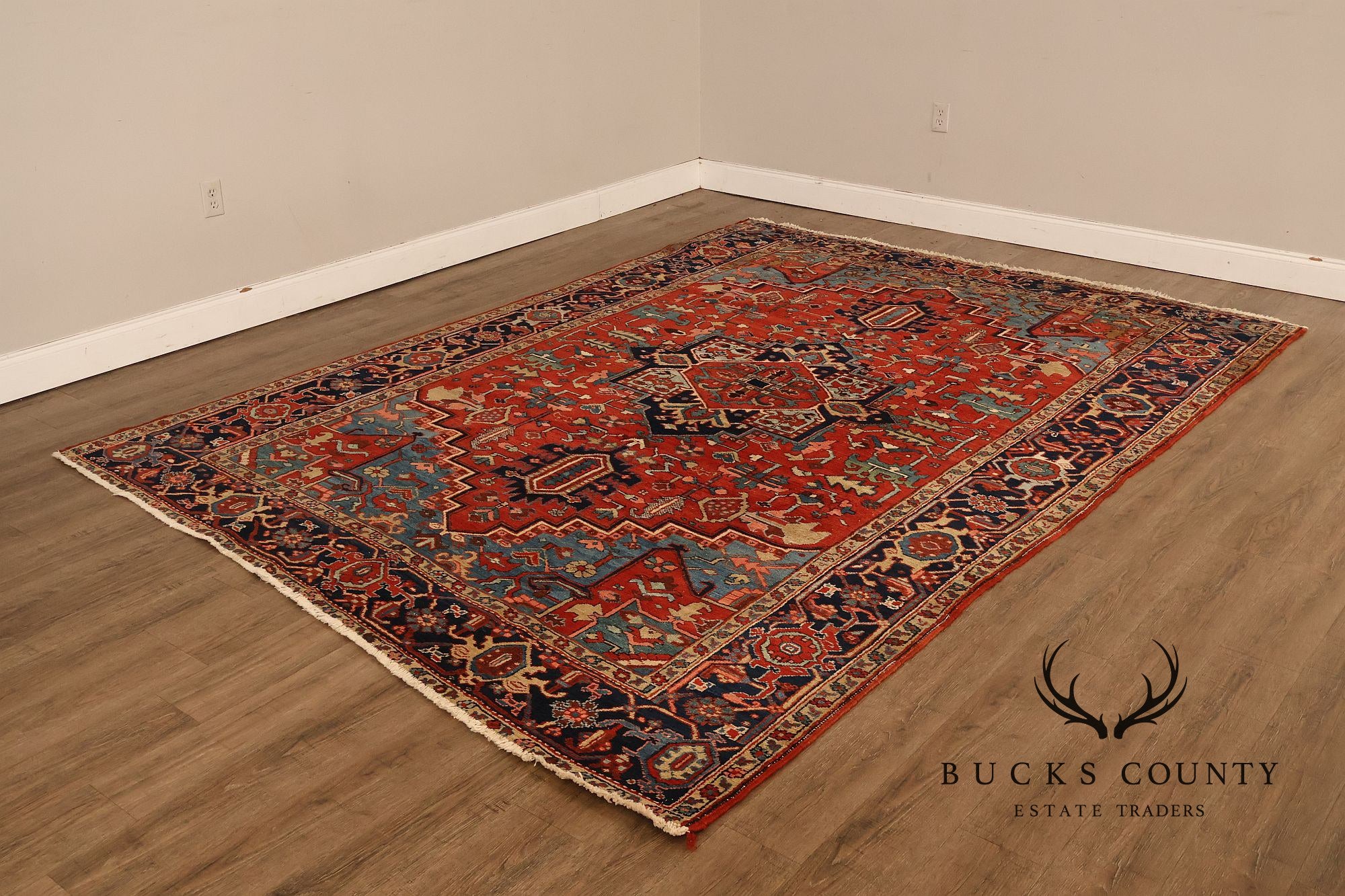 Vintage Heriz Hand Tied Persian Rug 90'" X 123"