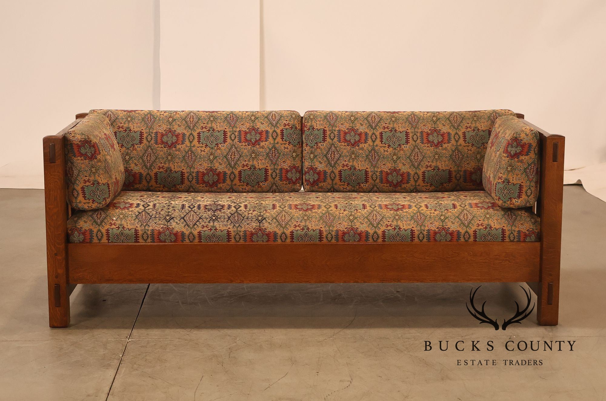 Stickley Mission Collection Oak Settle Sofa