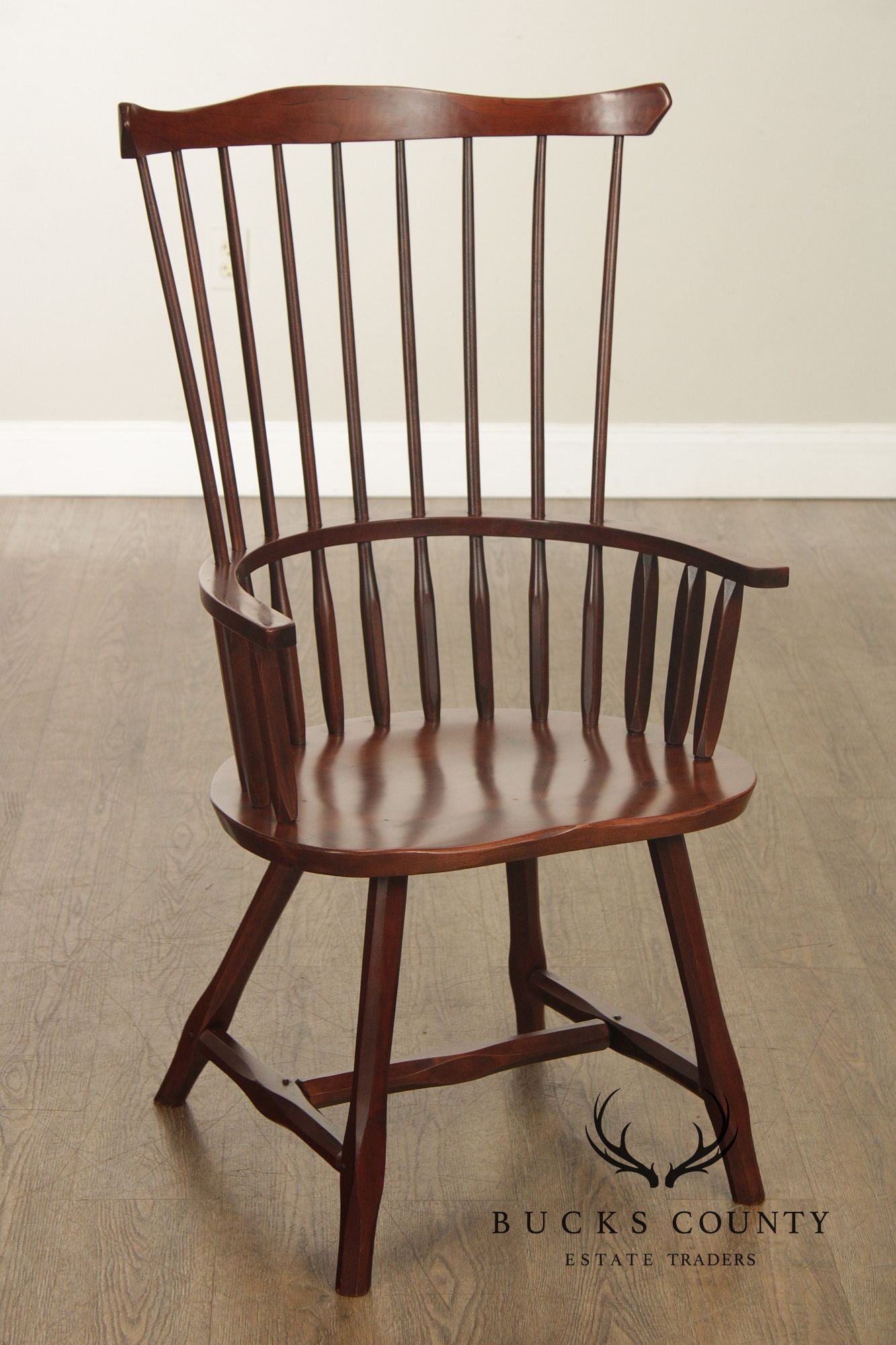 Hunt Country Furniture Set of Four Cherry Windsor Dining Chairs