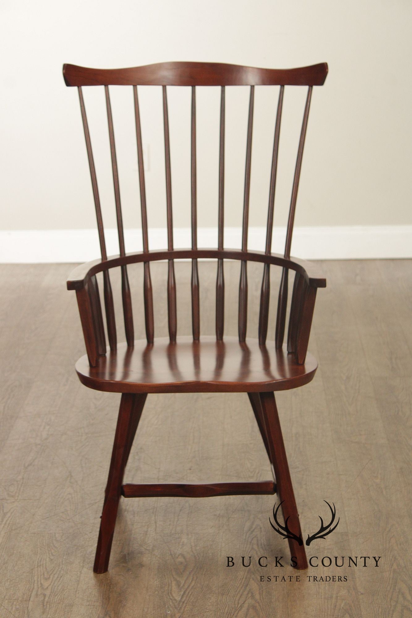 Hunt Country Furniture Set of Four Cherry Windsor Dining Chairs