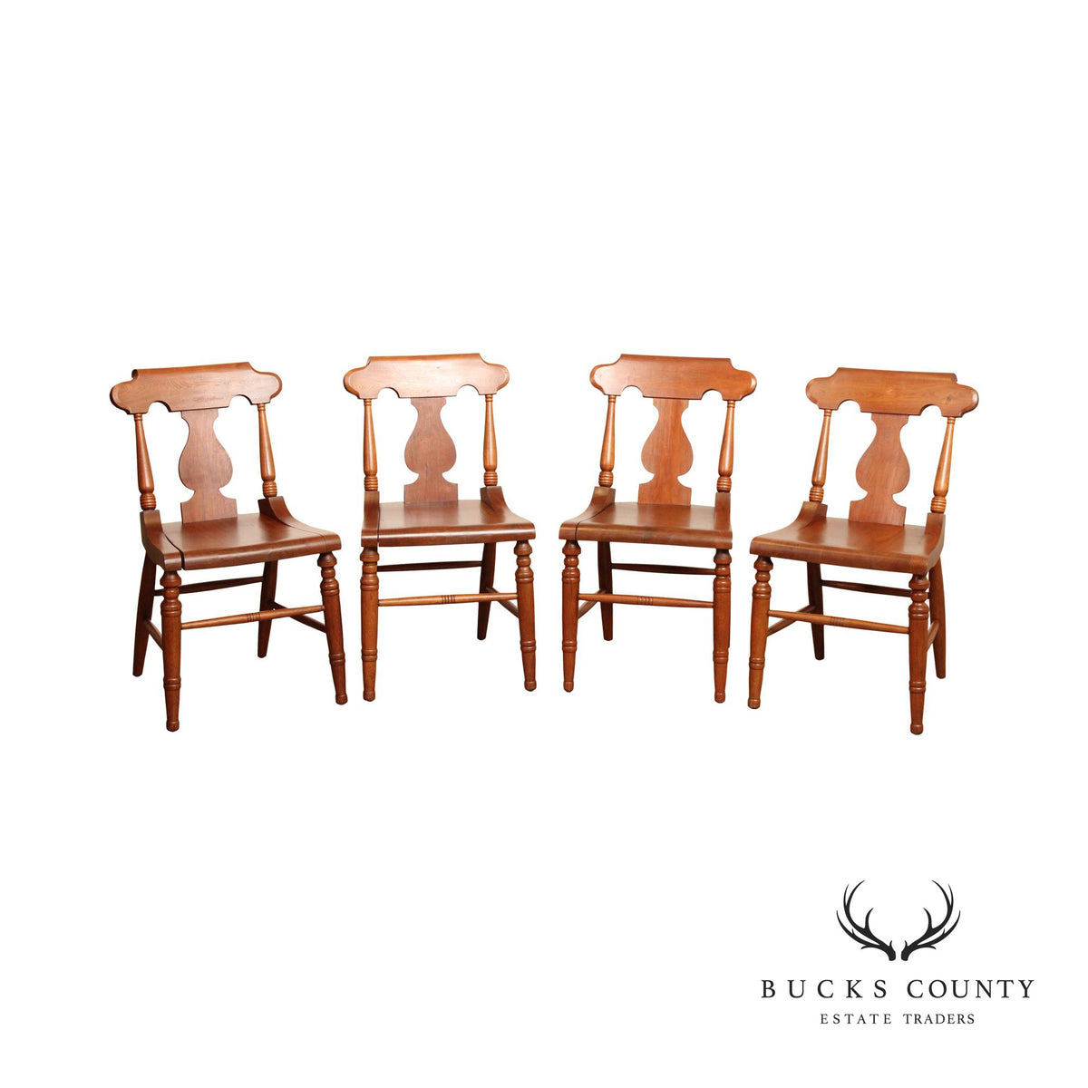 Branson Snider Benchmade Set of Four Cherry Dining Side Chairs