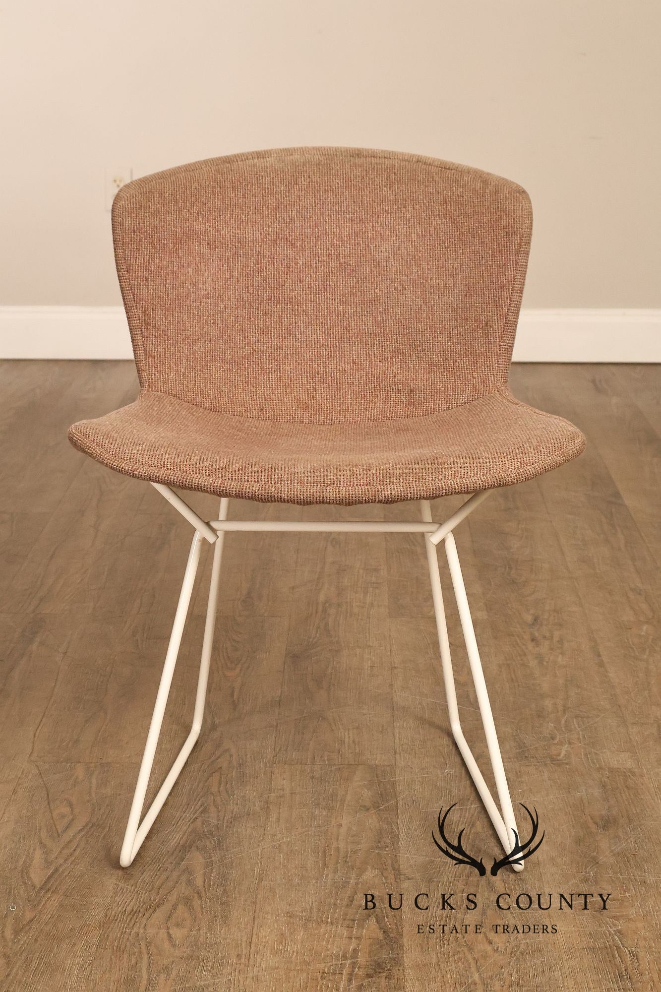 Harry Bertoia For Knoll Pair Of Wire Dining Side Chairs With Full Cushions