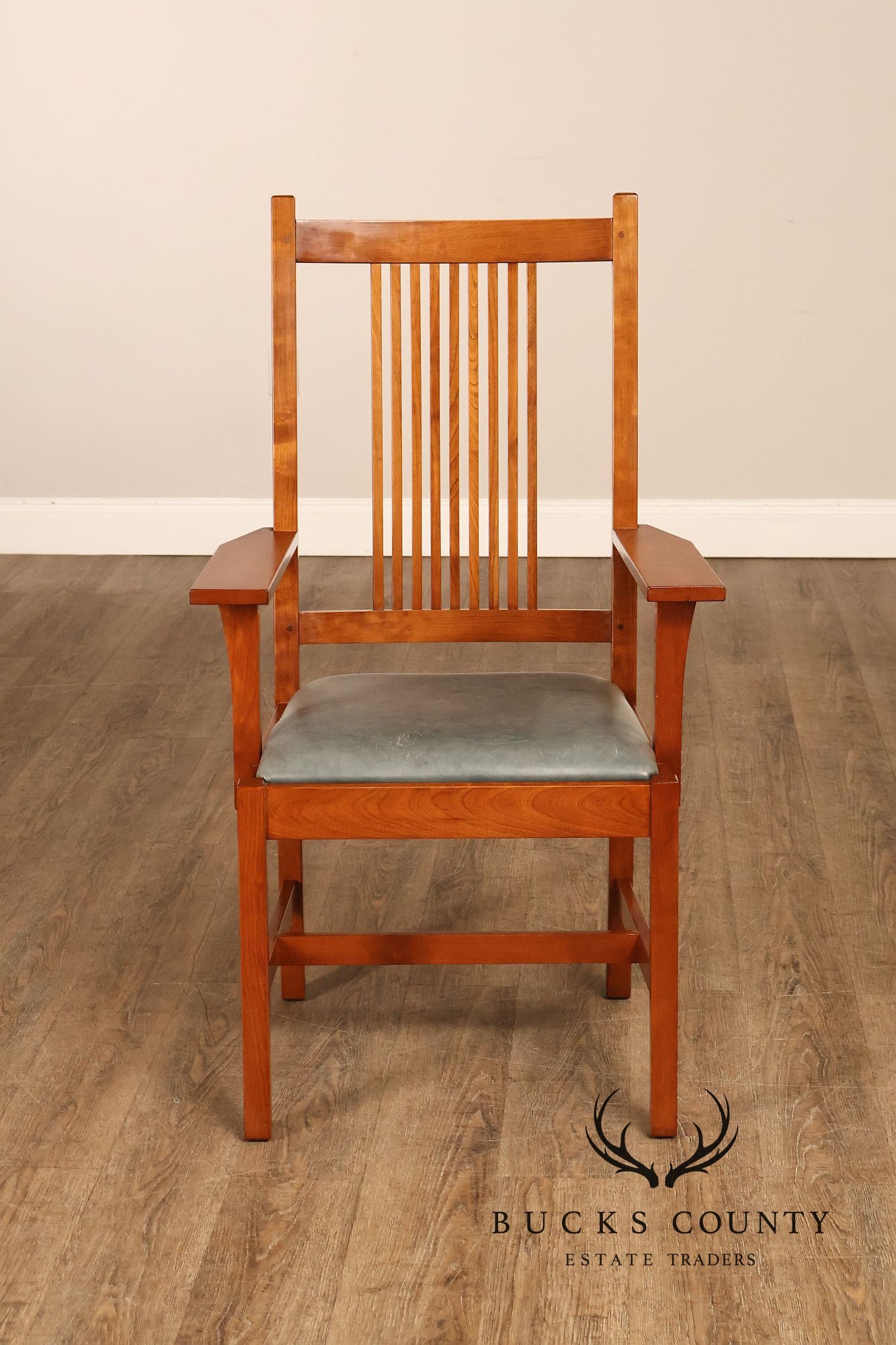 Stickley Mission Collection Set Of Eight Cherry Spindle Dining Chairs