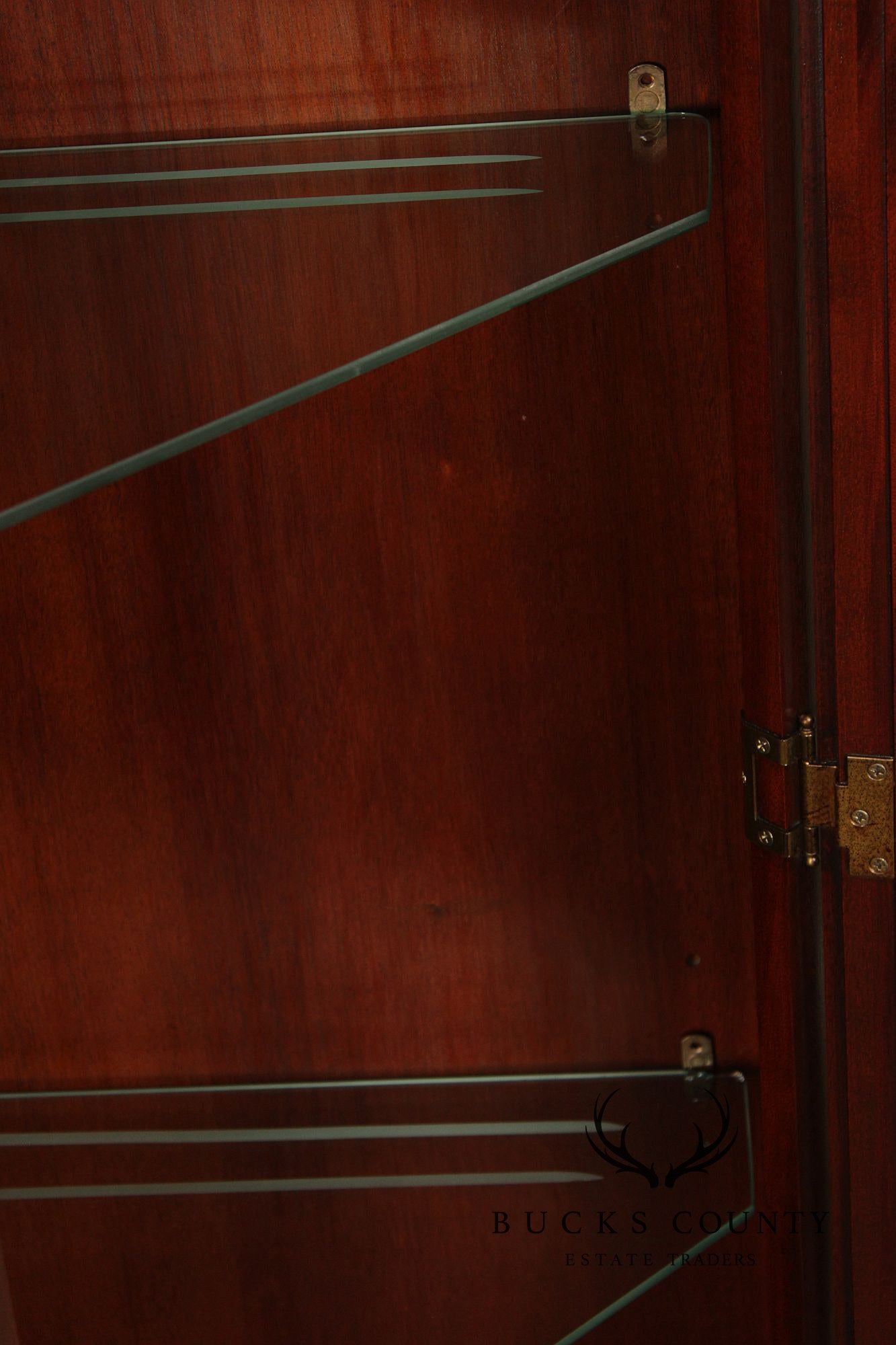 Traditional Solid Mahogany Lighted Corner Cabinet