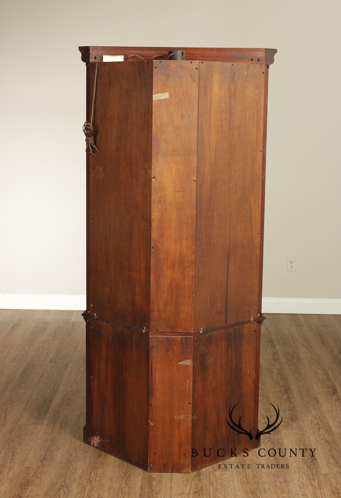 Traditional Solid Mahogany Lighted Corner Cabinet