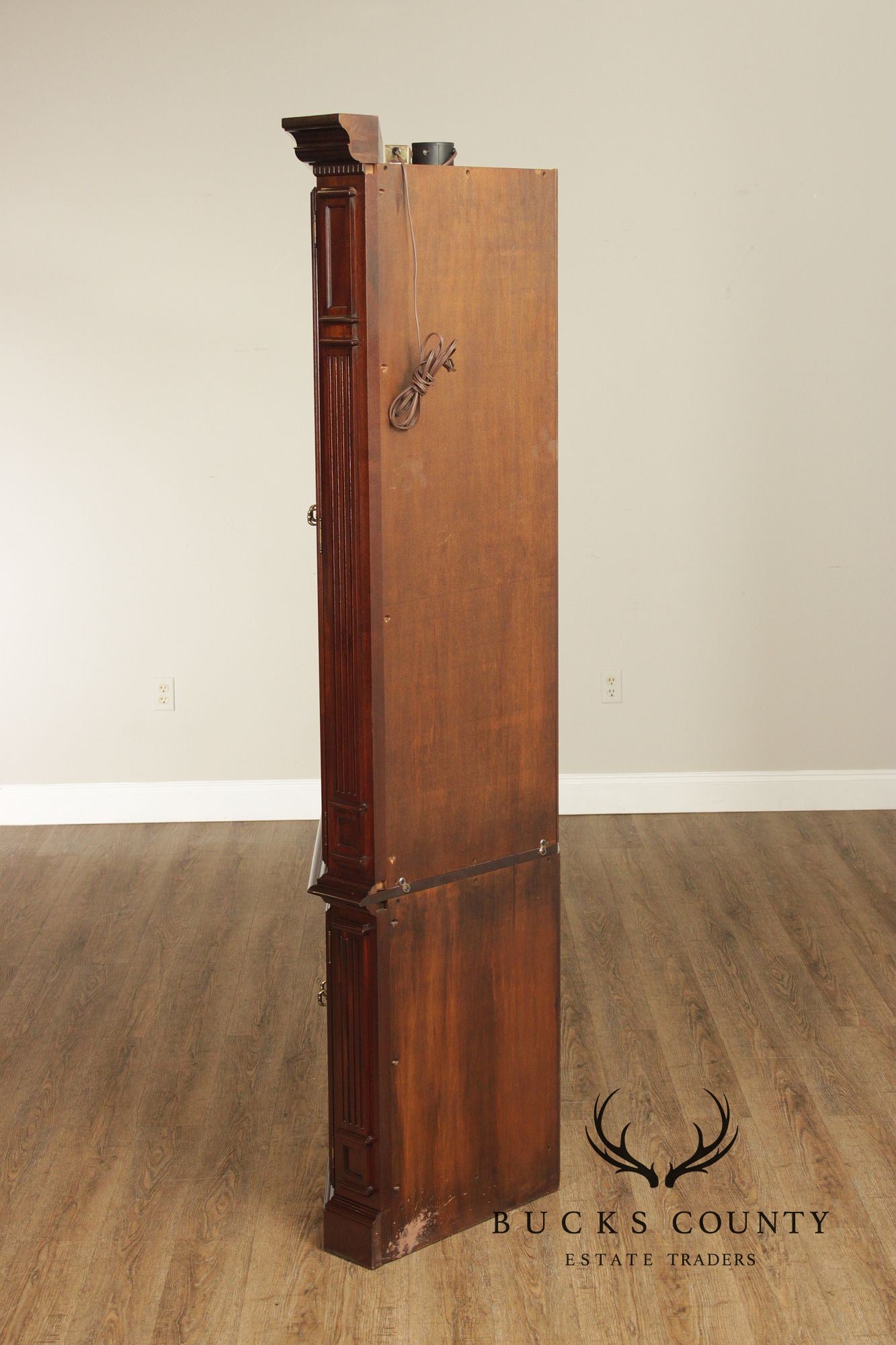 Traditional Solid Mahogany Lighted Corner Cabinet