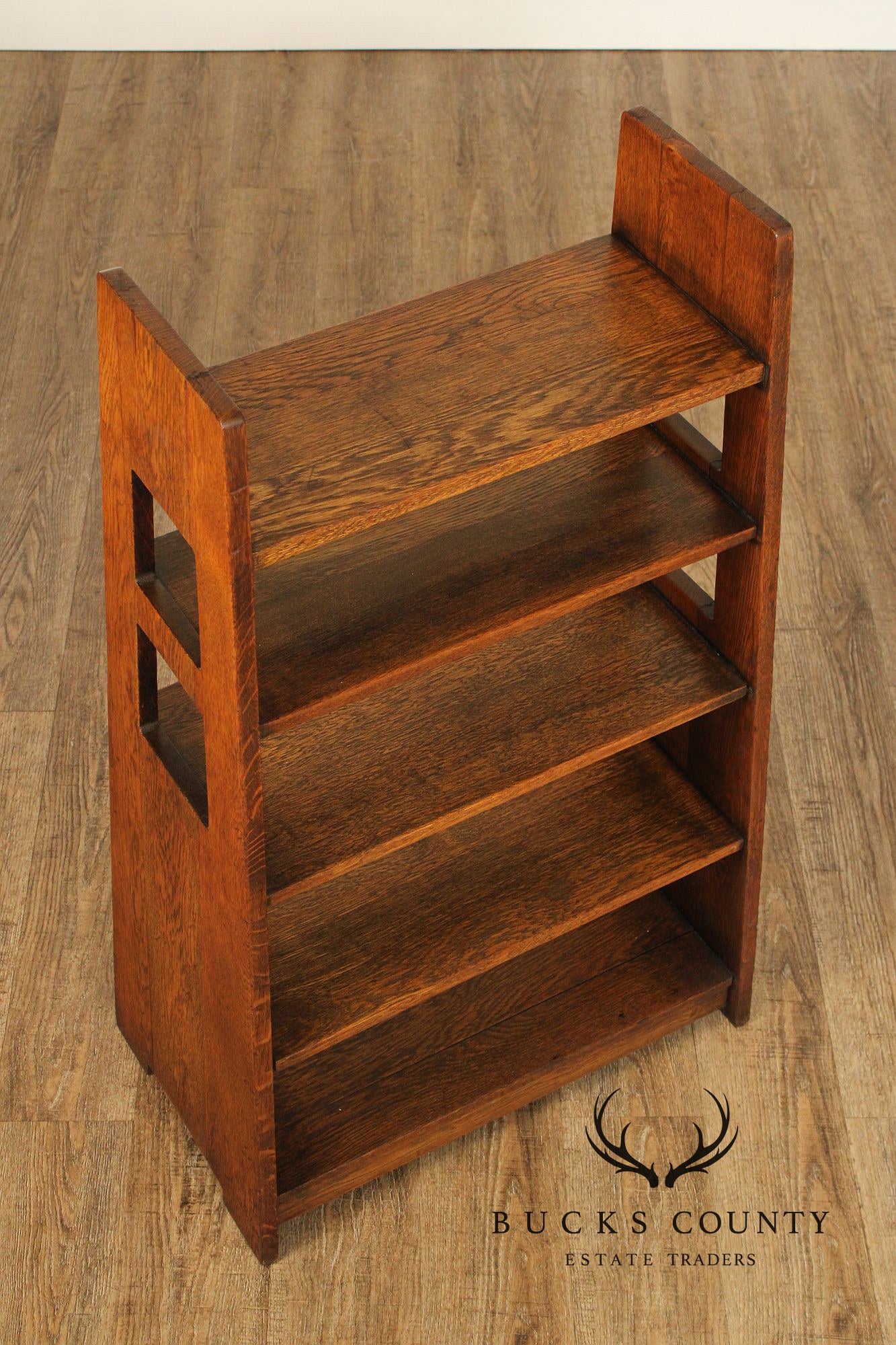 Limbert Mission Oak Cutout Magazine Stand