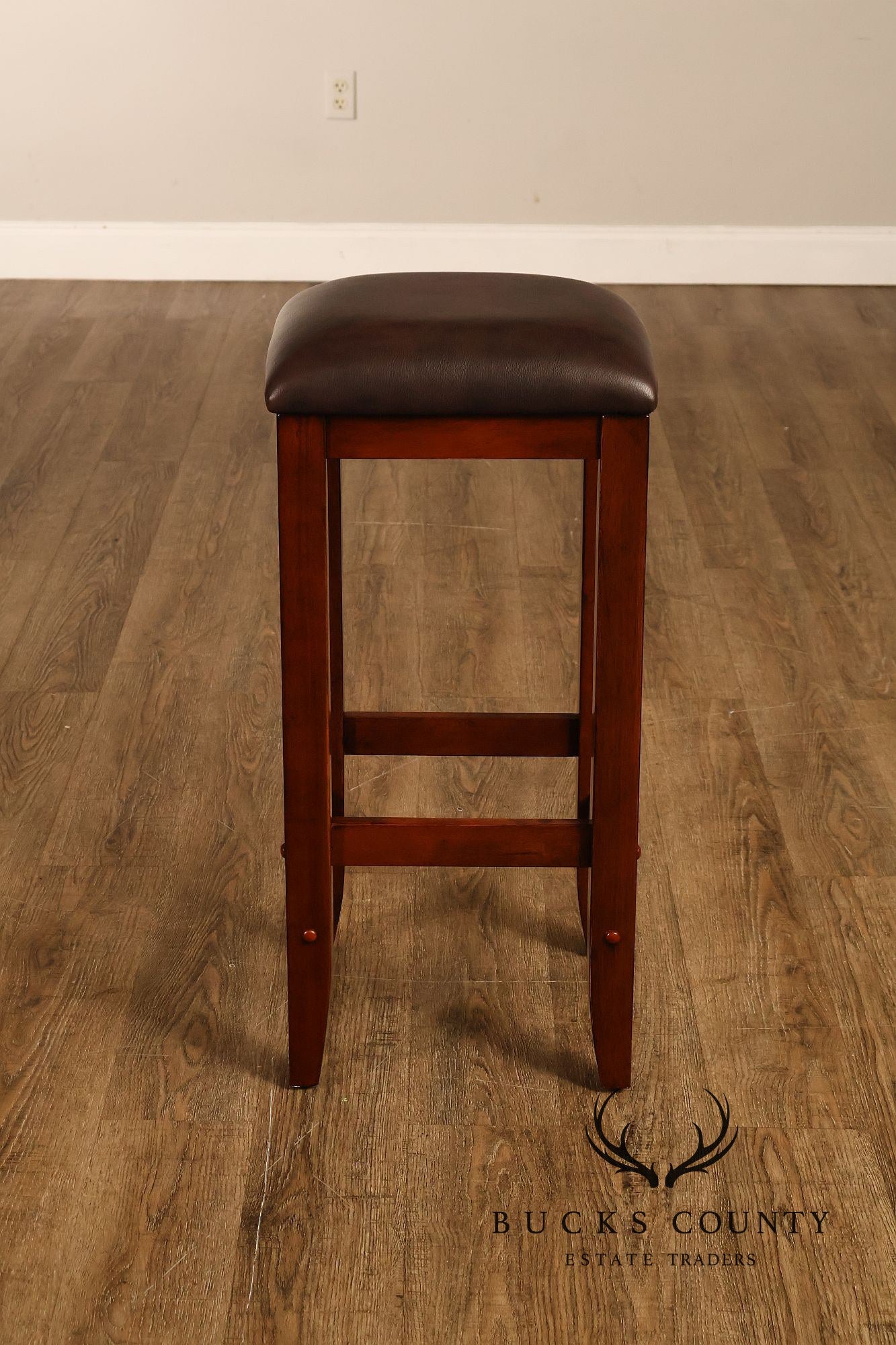 Traditional Home Bar With Wine Storage And Two Bar Stools