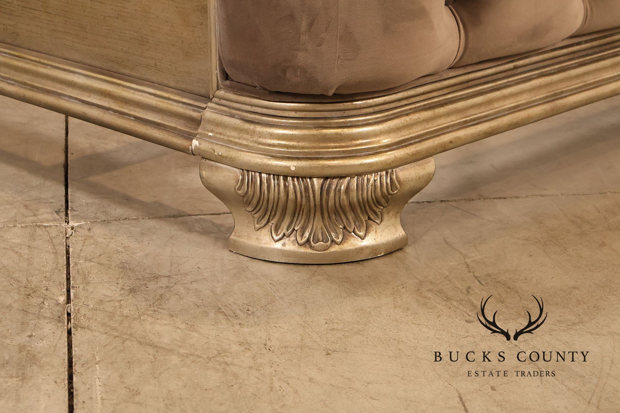 Elegant Queen Bed Featuring a Deep Tufted Upholstered Head and Footboard
