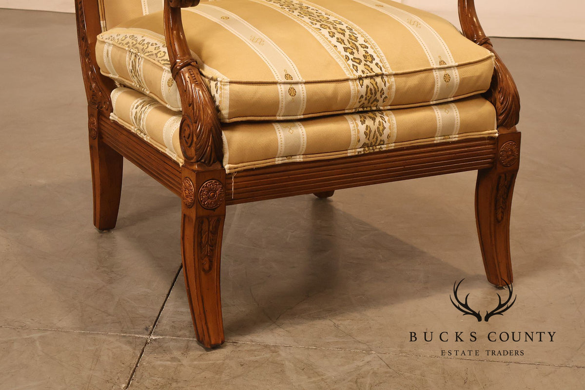 Sherrill Furniture Regency Style Pair of Bergere Armchairs