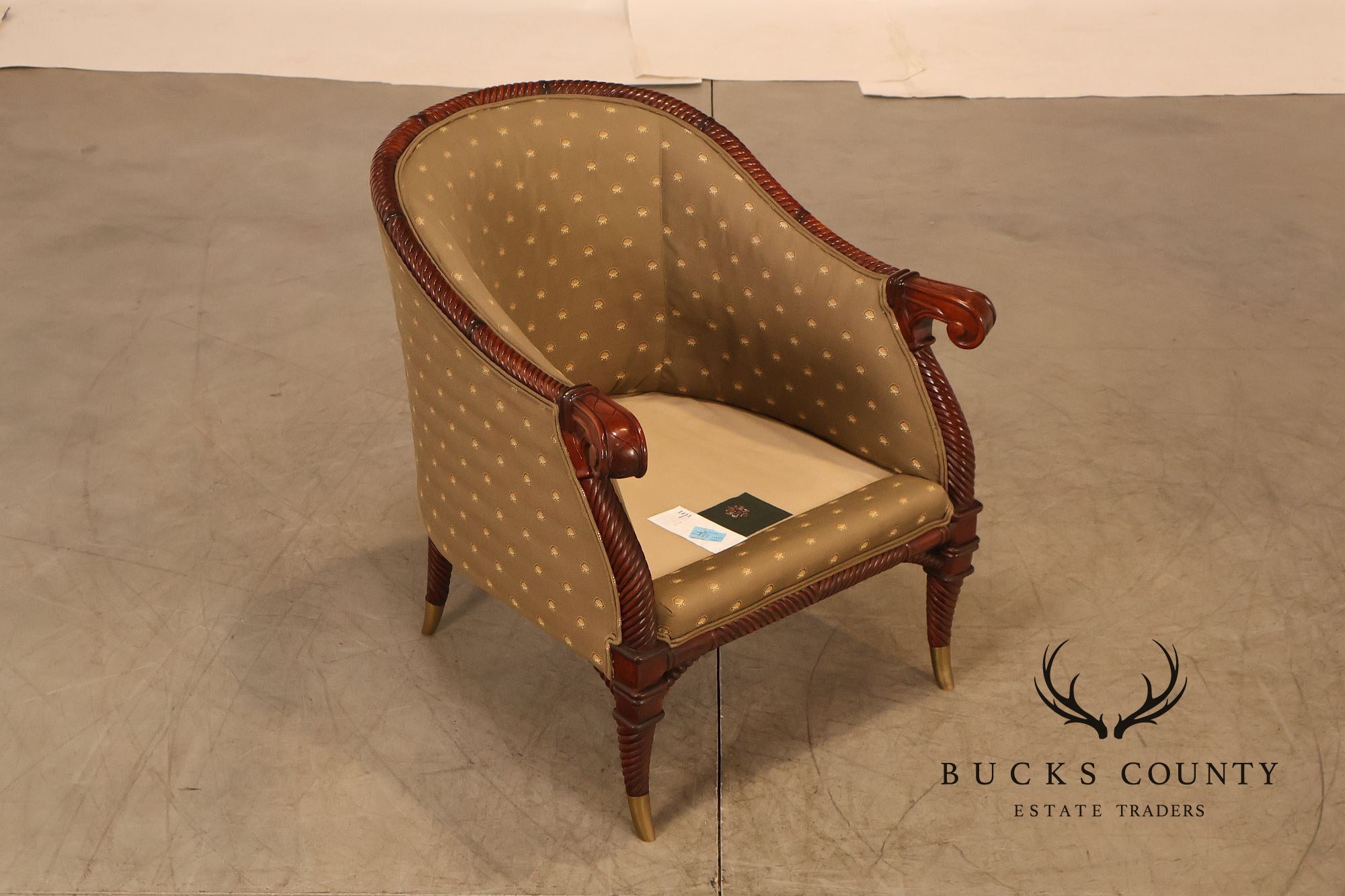 Highland House For Harrods Pair Of Mahogany Neoclassical Lounge Chairs