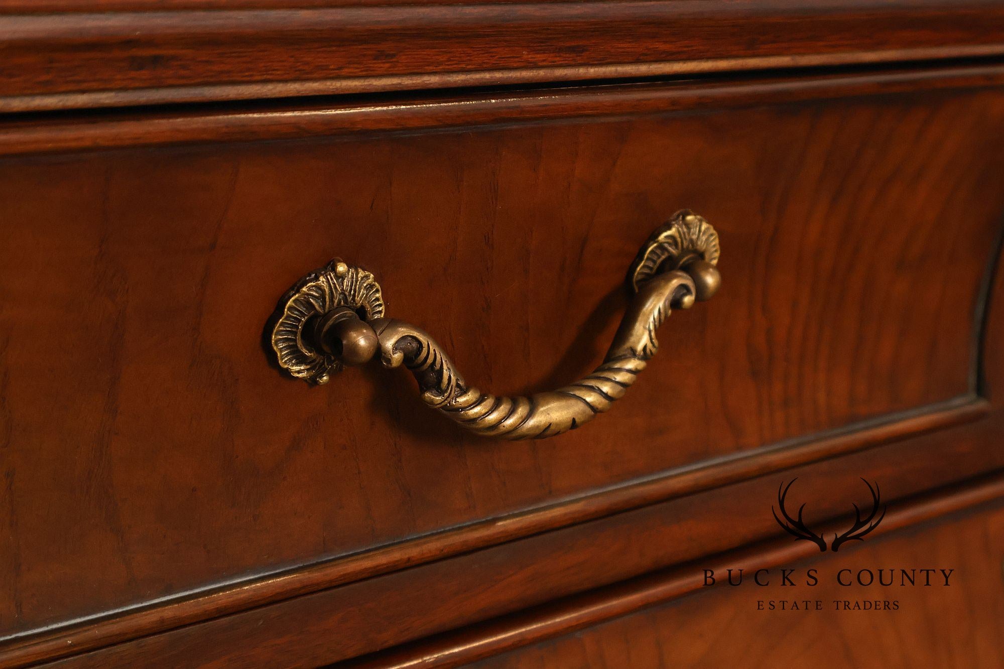 Ethan Allen Townhouse Collection Burlwood Bombe Chest