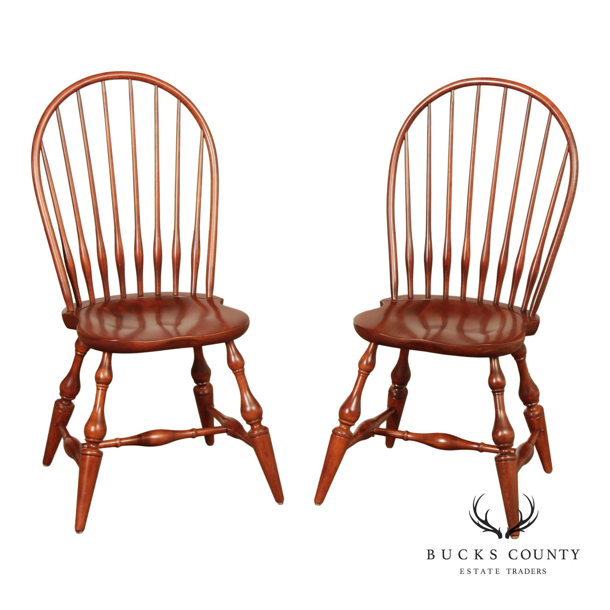 Nichols & Stone Pair of Maple Windsor Dining Chairs
