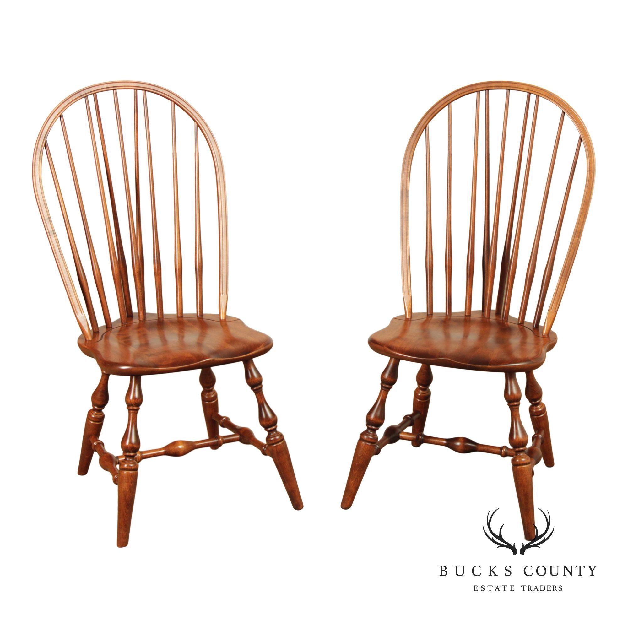 Nichols & Stone Pair of Maple Windsor Side Dining Chairs