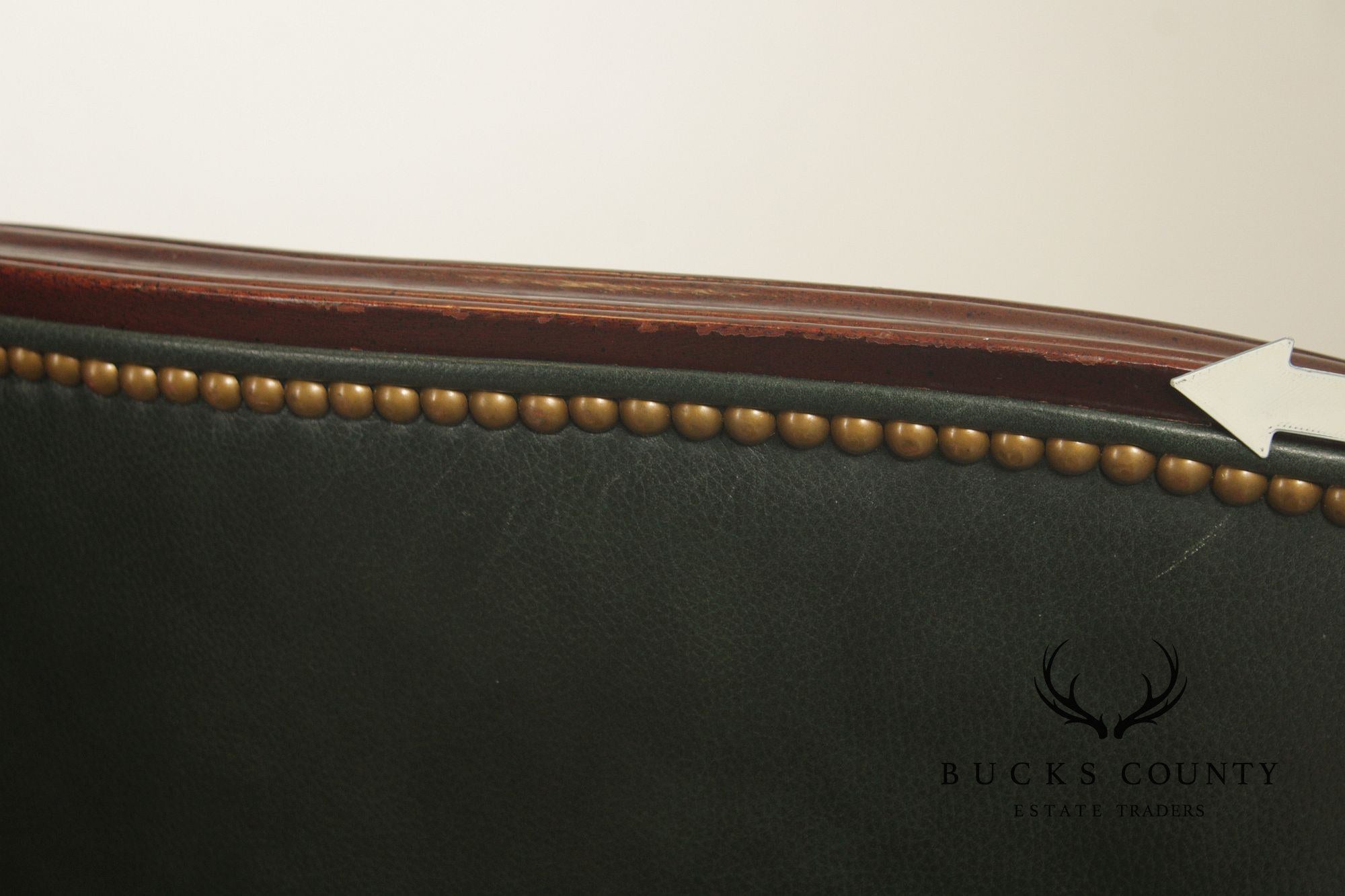 Hancock & Moore Traditional Green Leather Tufted Swivel Desk Chair