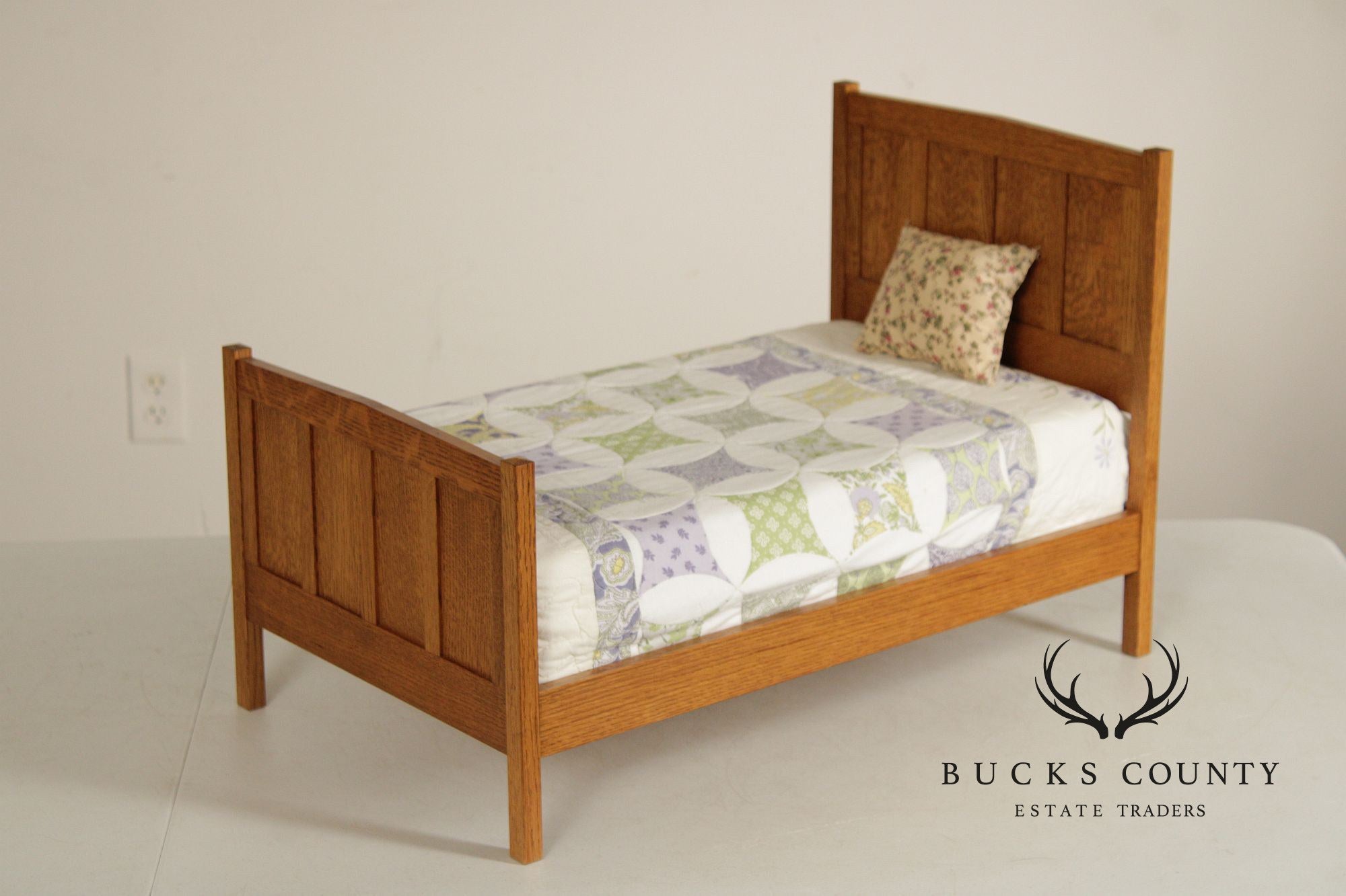 Stickley T.C. Timber Mission Oak Doll Furniture Collection Miniature Bed & Wardrobe Set