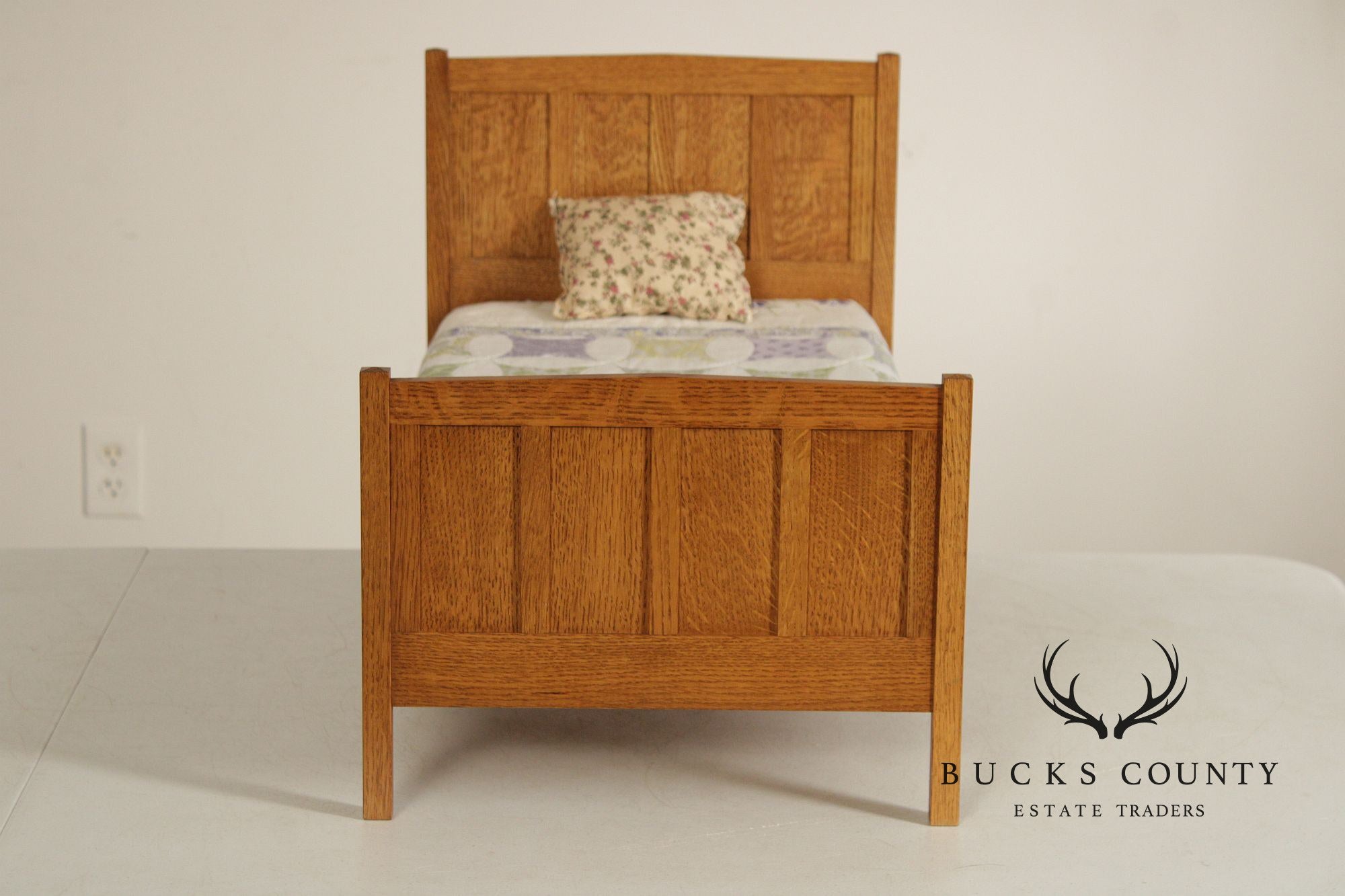 Stickley T.C. Timber Mission Oak Doll Furniture Collection Miniature Bed & Wardrobe Set