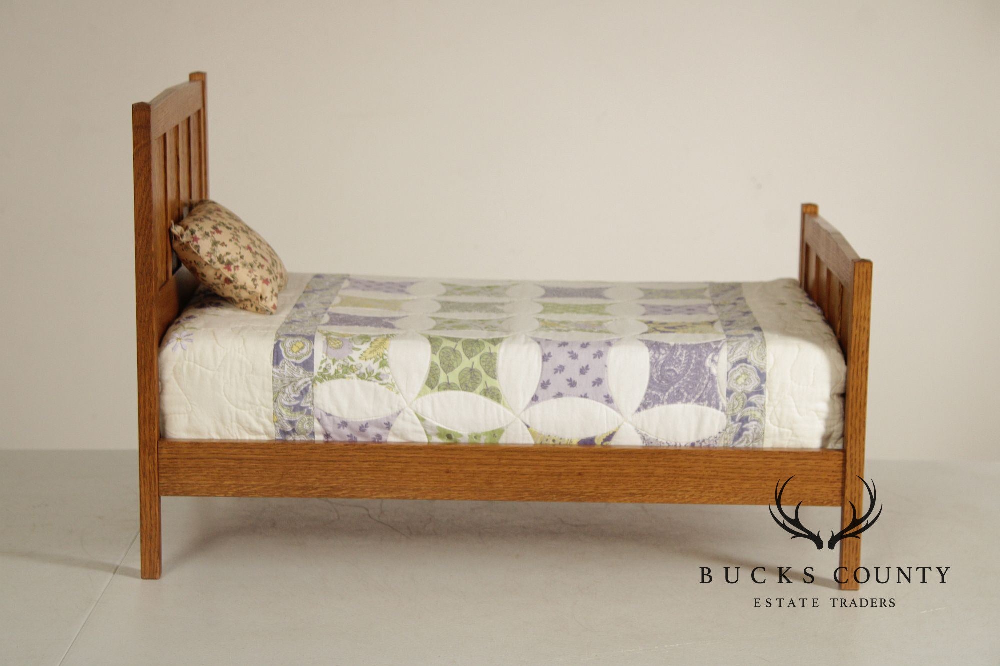 Stickley T.C. Timber Mission Oak Doll Furniture Collection Miniature Bed & Wardrobe Set