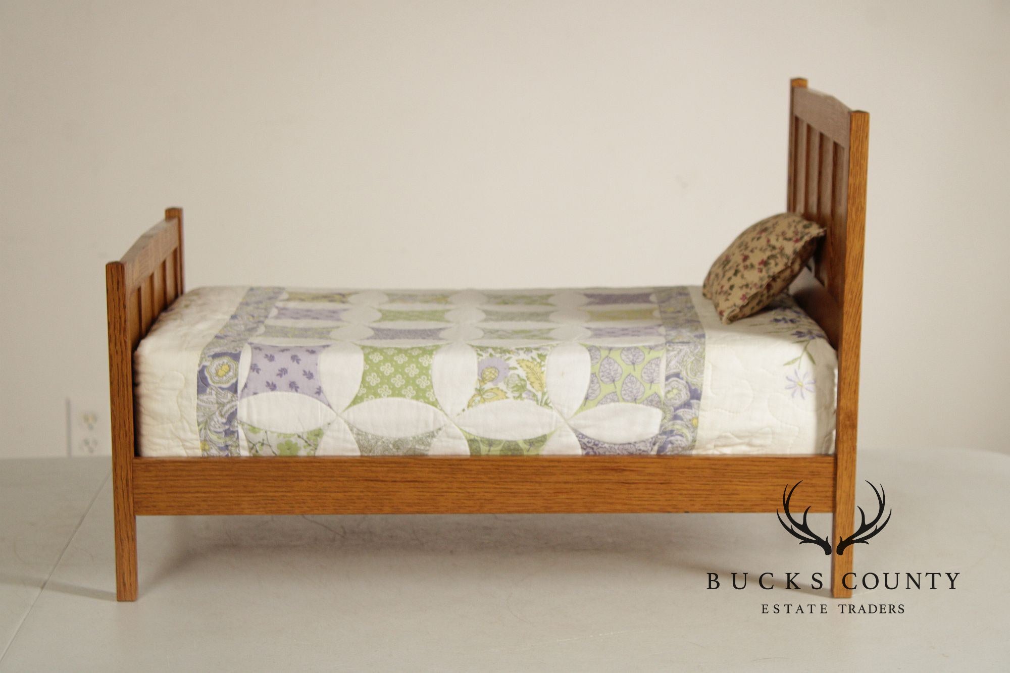 Stickley T.C. Timber Mission Oak Doll Furniture Collection Miniature Bed & Wardrobe Set