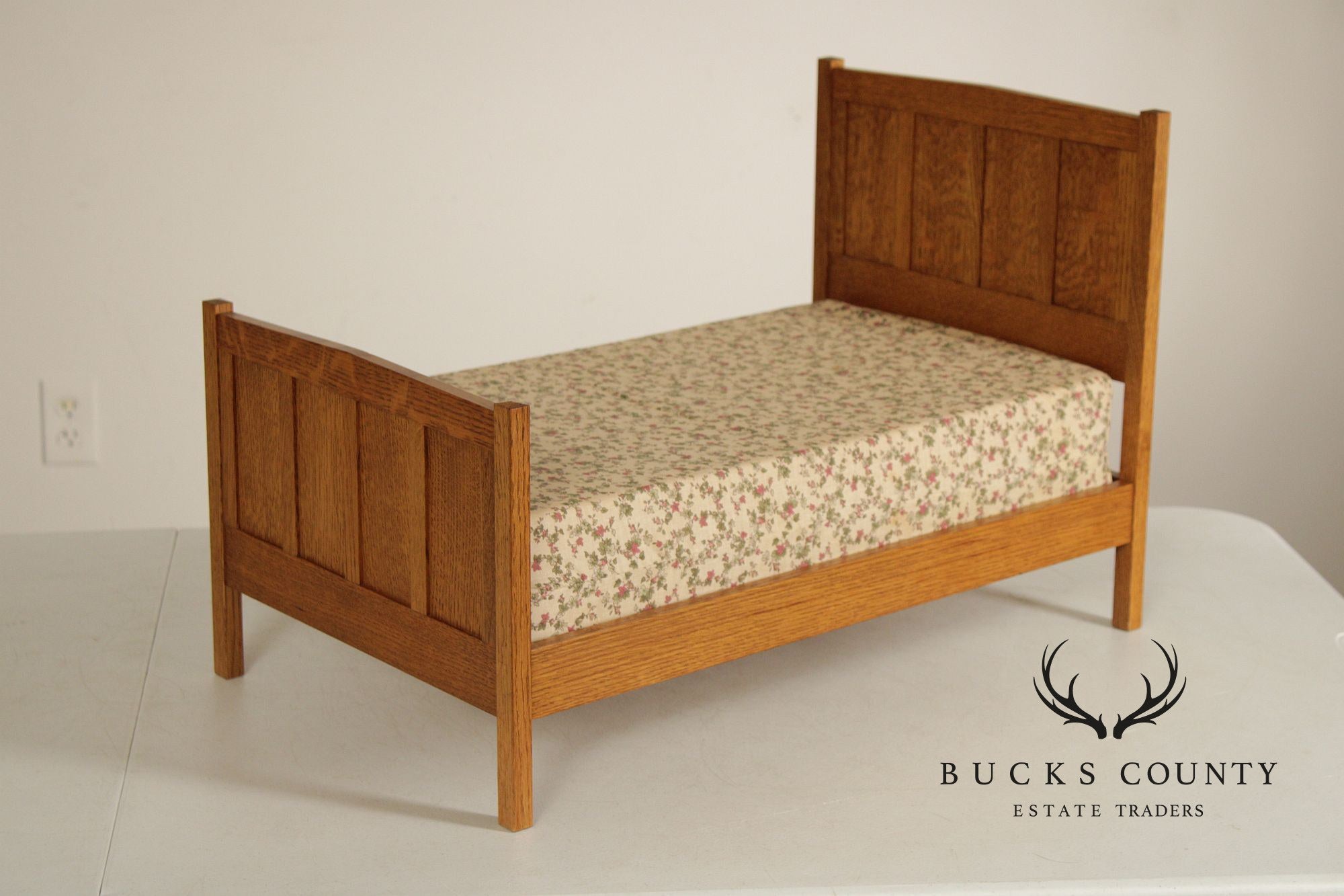 Stickley T.C. Timber Mission Oak Doll Furniture Collection Miniature Bed & Wardrobe Set