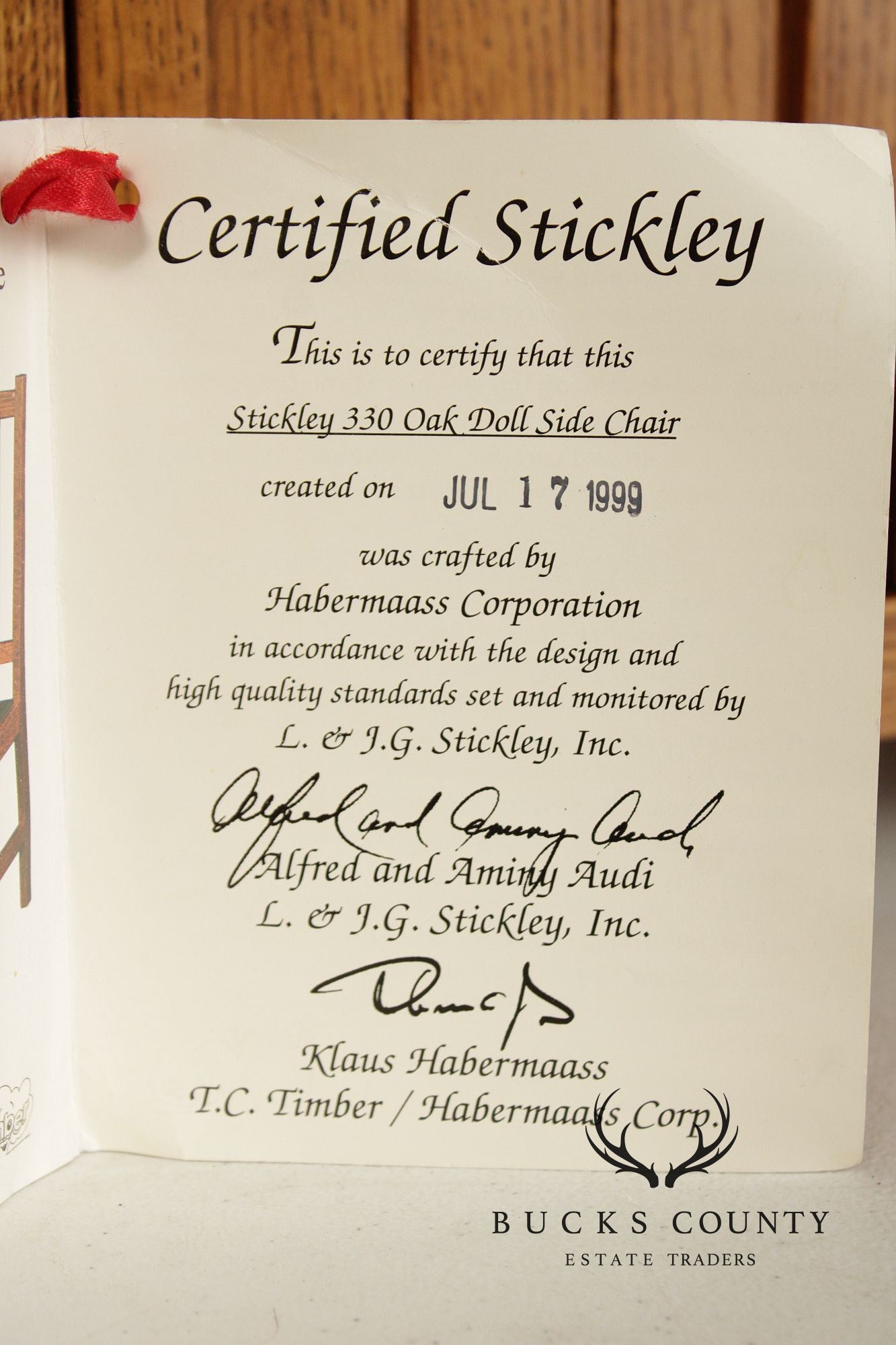 Stickley T.C. Timber Mission Oak Doll Furniture Collection Miniature Bed & Wardrobe Set